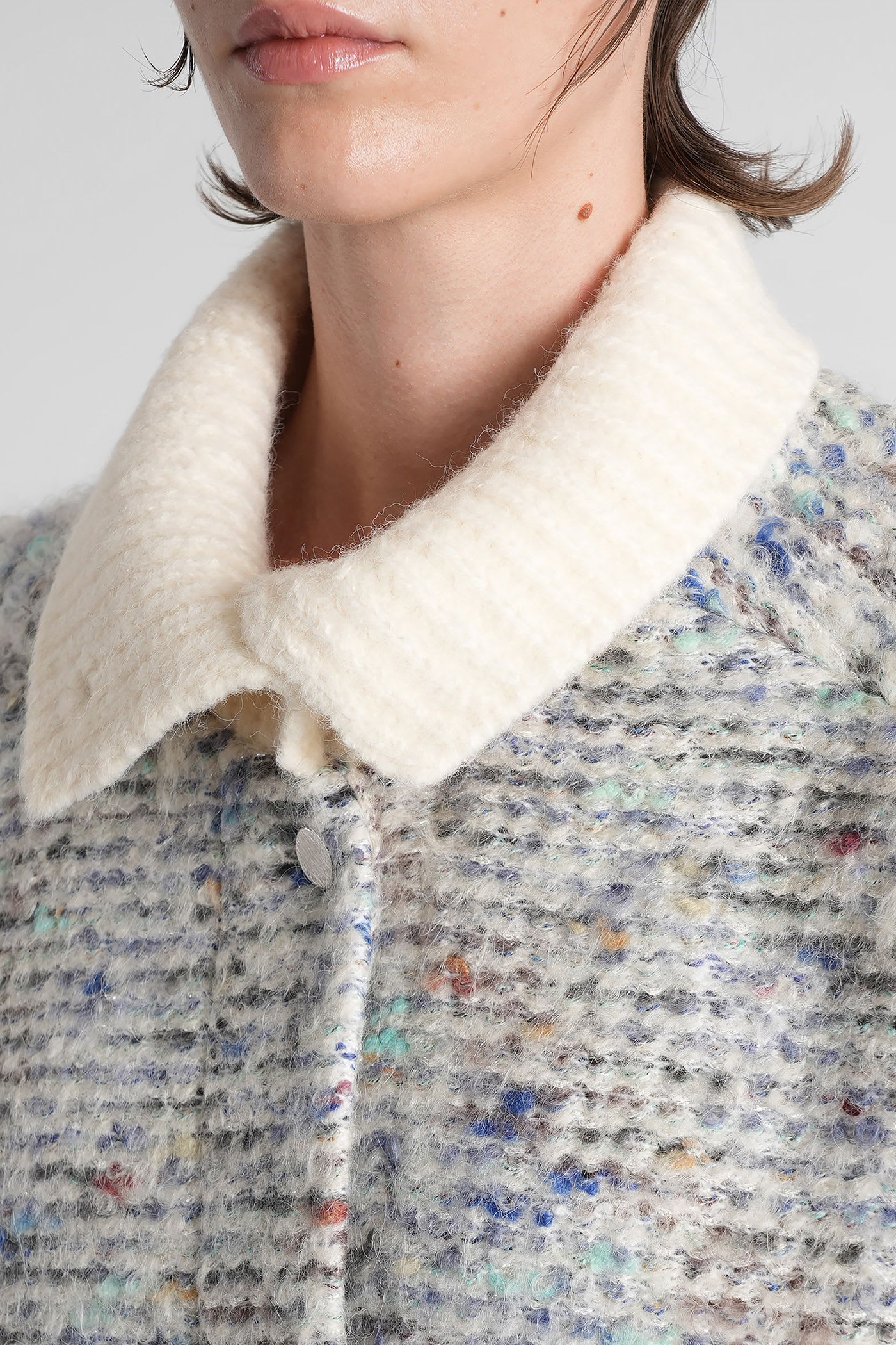 Iro Simone Casual Jacket In Multicolor Acrylic In Gray