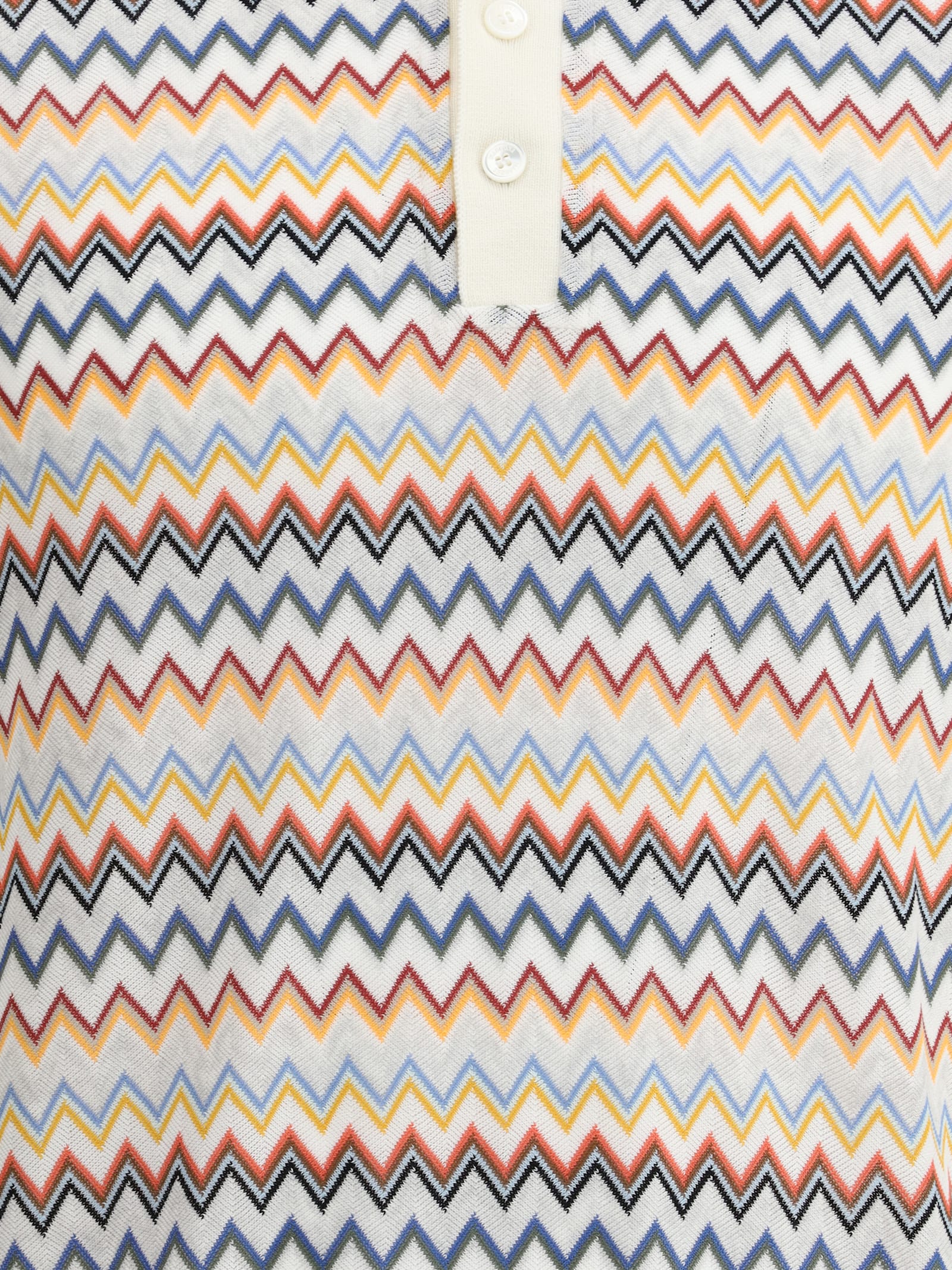 Missoni Zigzag Weave Knit Polo Shirt