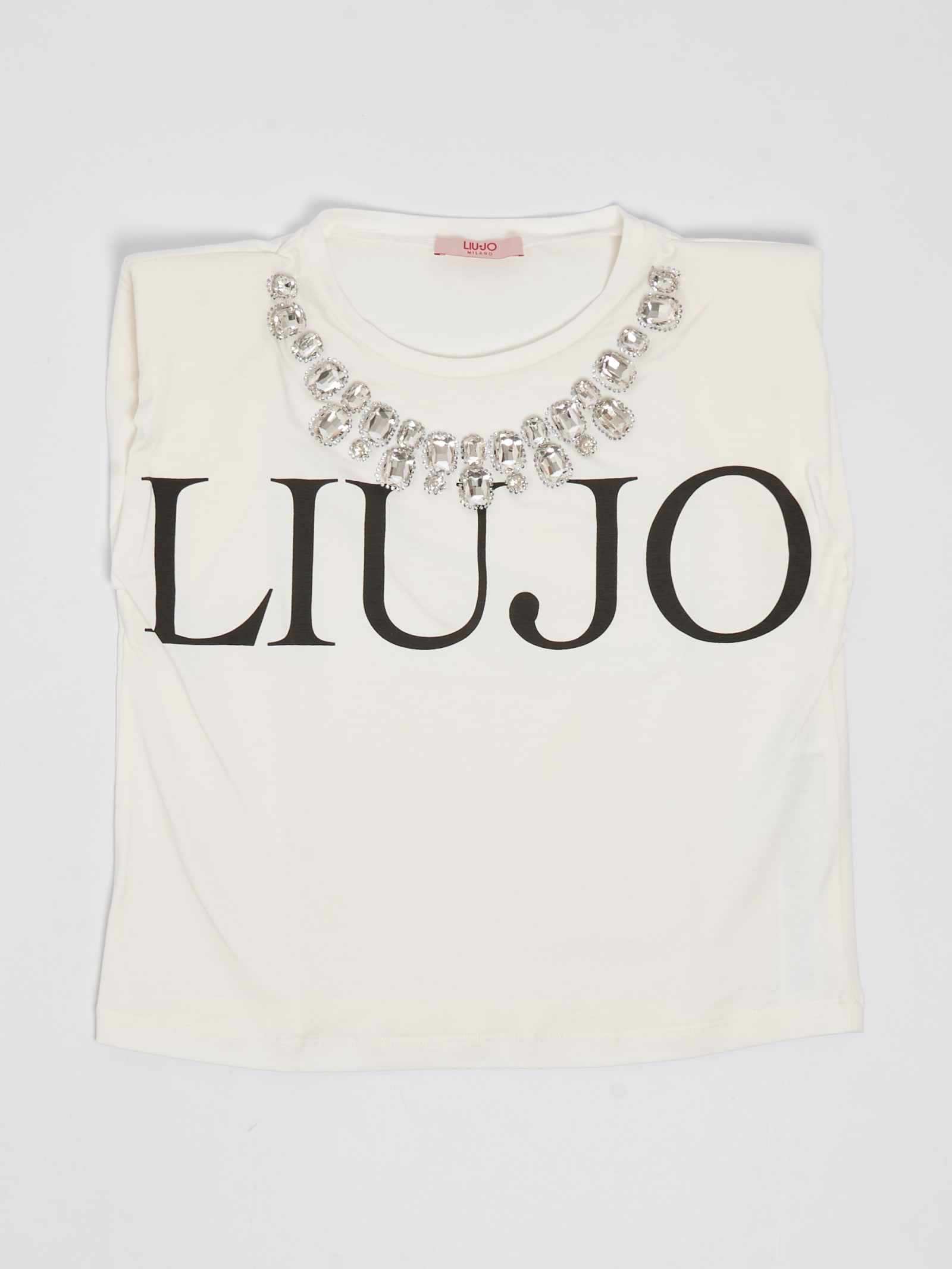 Shop Liu •jo T-shirt T-shirt In Bianco-nero