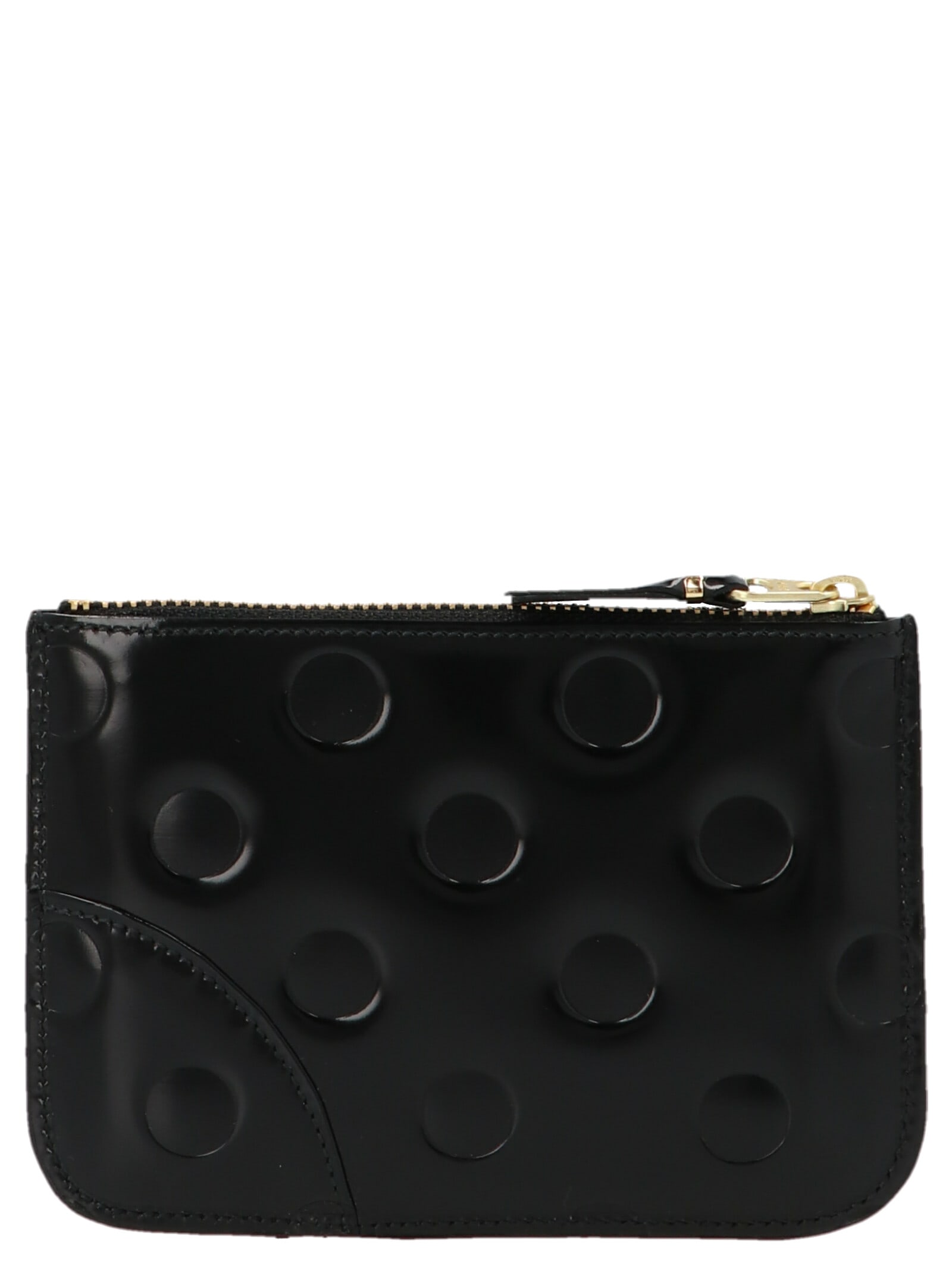 Comme Des Garçons Polka Dots Embossed Purse In Black
