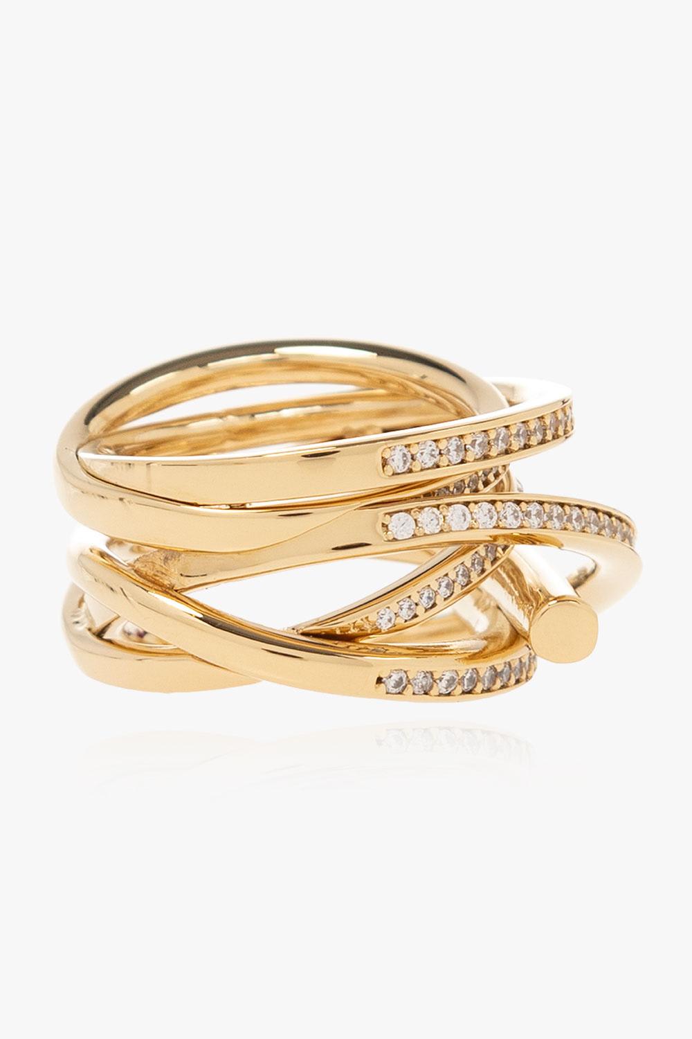 Ferragamo Crystal-embellished Ring In Gold