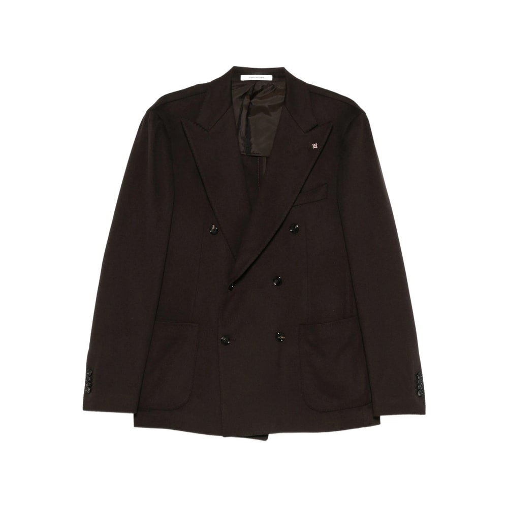 Tagliatore Long-sleeved Suit Jacket In Brown