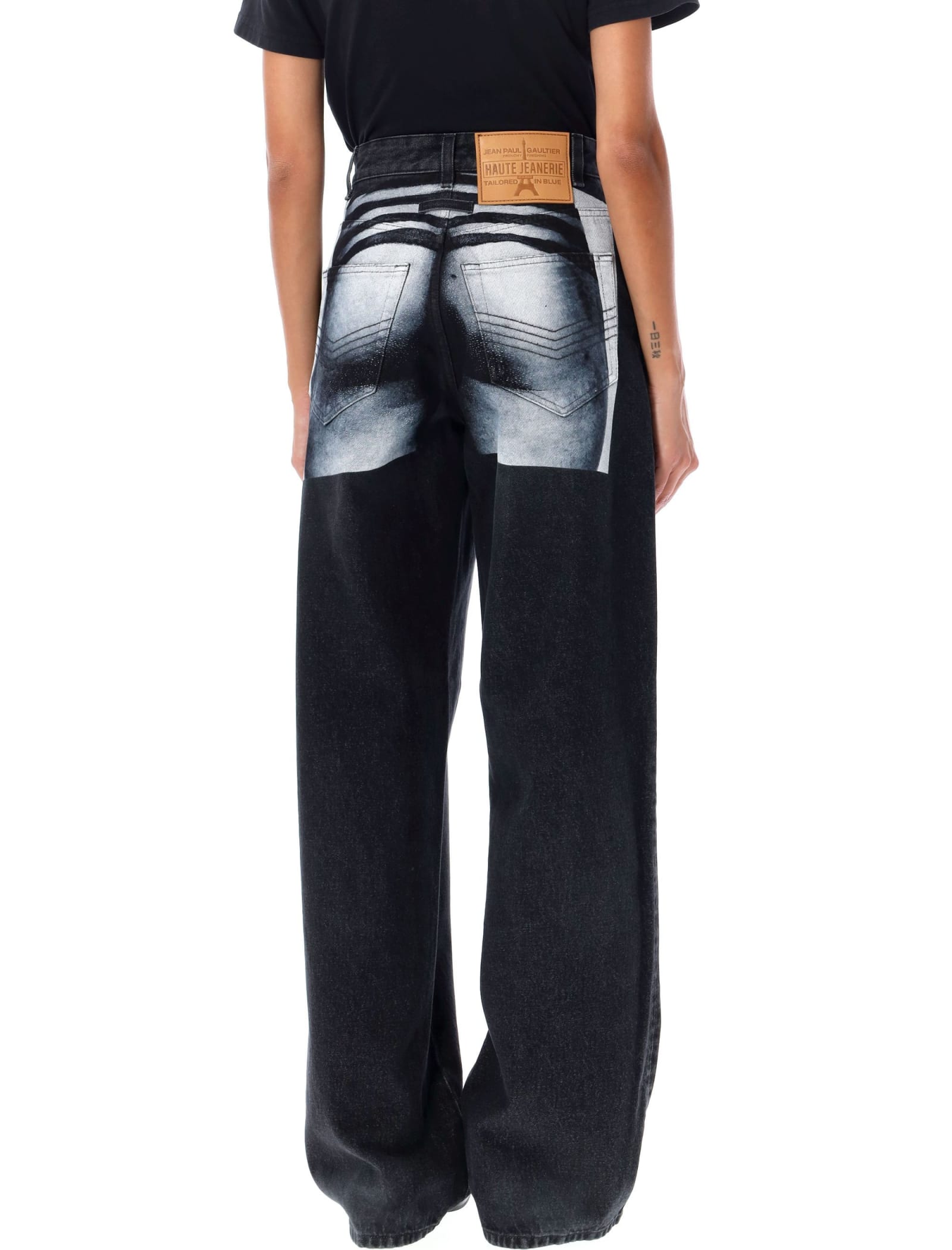 Shop Jean Paul Gaultier Paint Back Jeans In Vintage Black