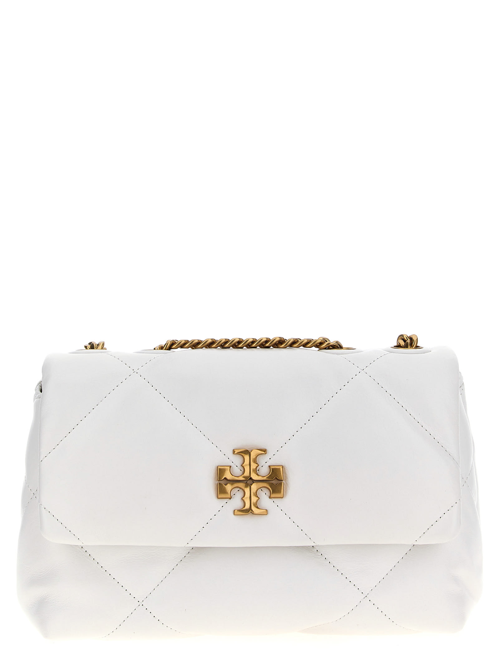 Shop Tory Burch Kira Diamond Quilt Small Shoulder Bag In White