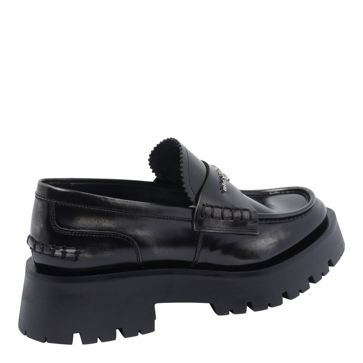 Alexander Wang 45mm Carter Lug Patent Leather Loafers In Black