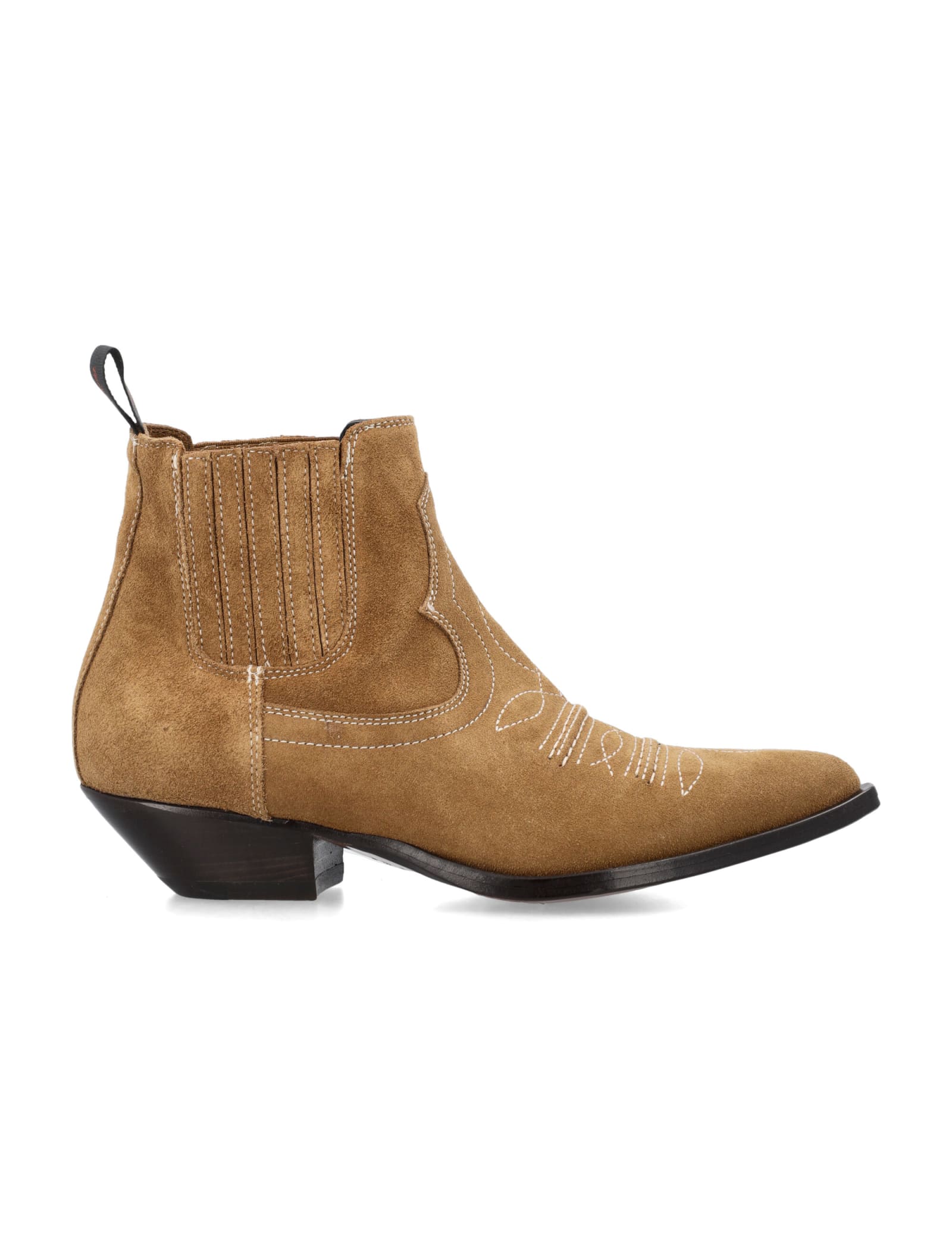 Sonora Idalgo Flower Ankle Boots In Cigar