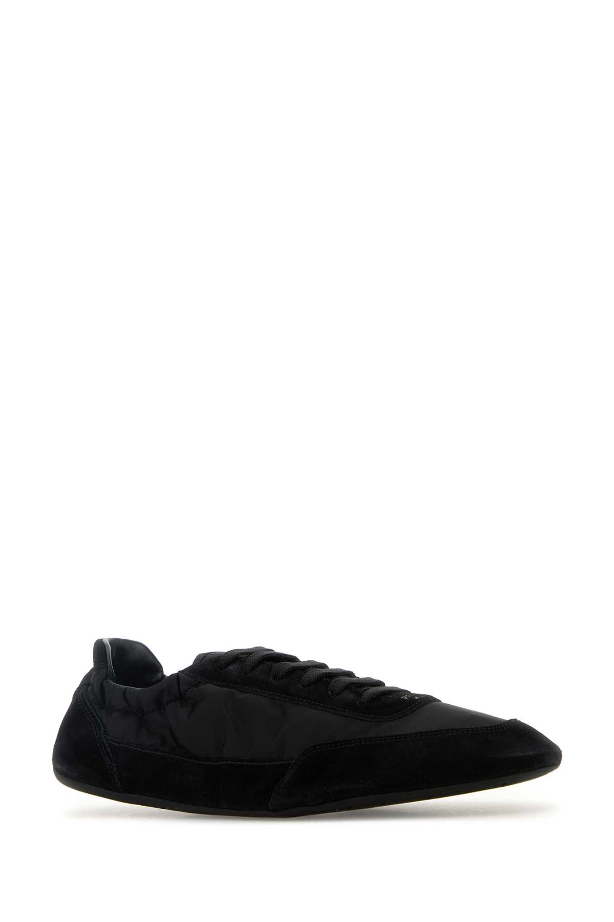 Prada Collapse Sneaker Aus Re-nylon Und Wildleder In Nero