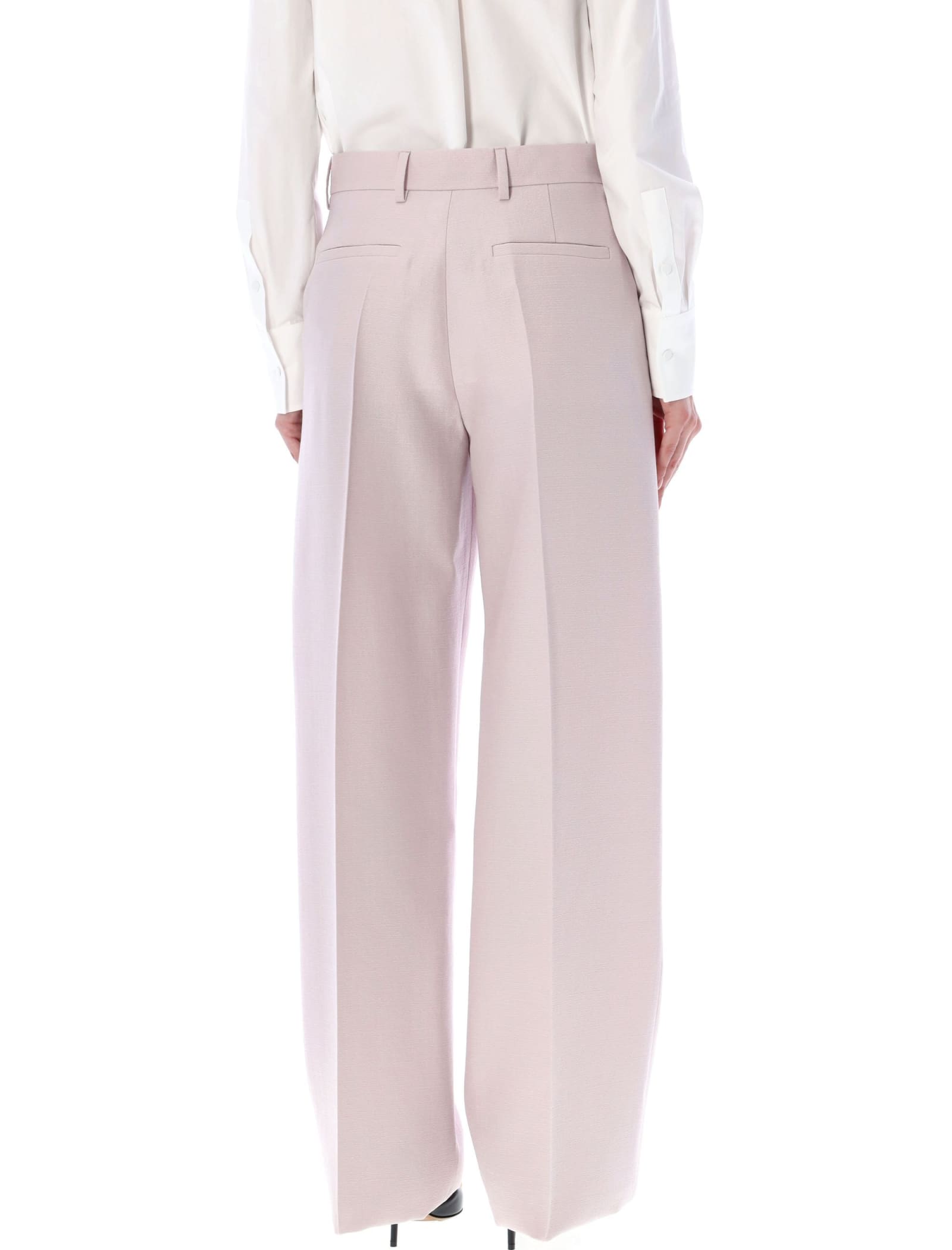 Shop Valentino Wide-leg Trousers In Nemo Rose