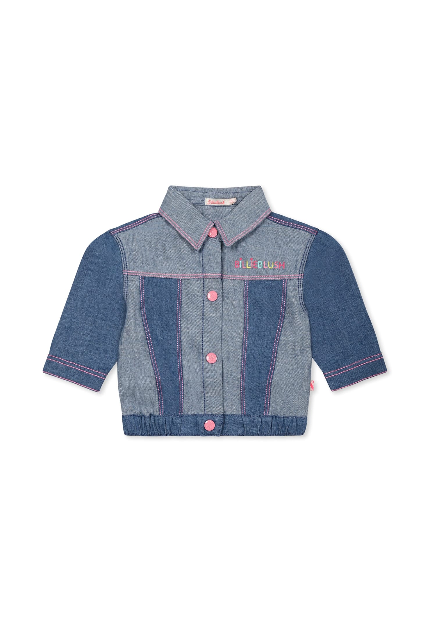 Shop Billieblush Denim Jacket For Baby Girl With Logo