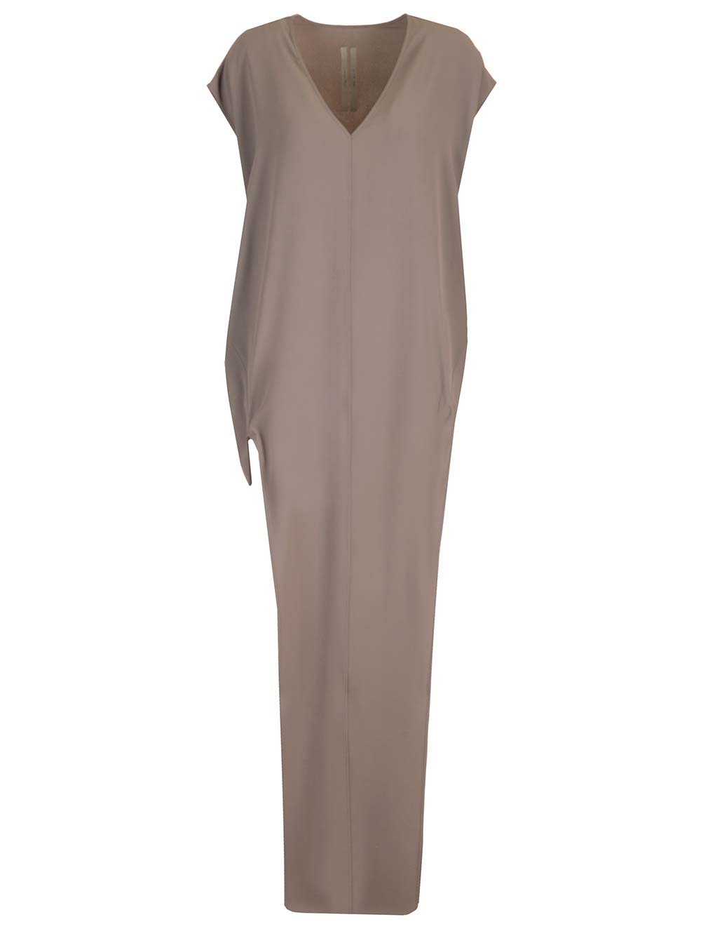 Rick Owens Silk Jersey Long Dress In Grey