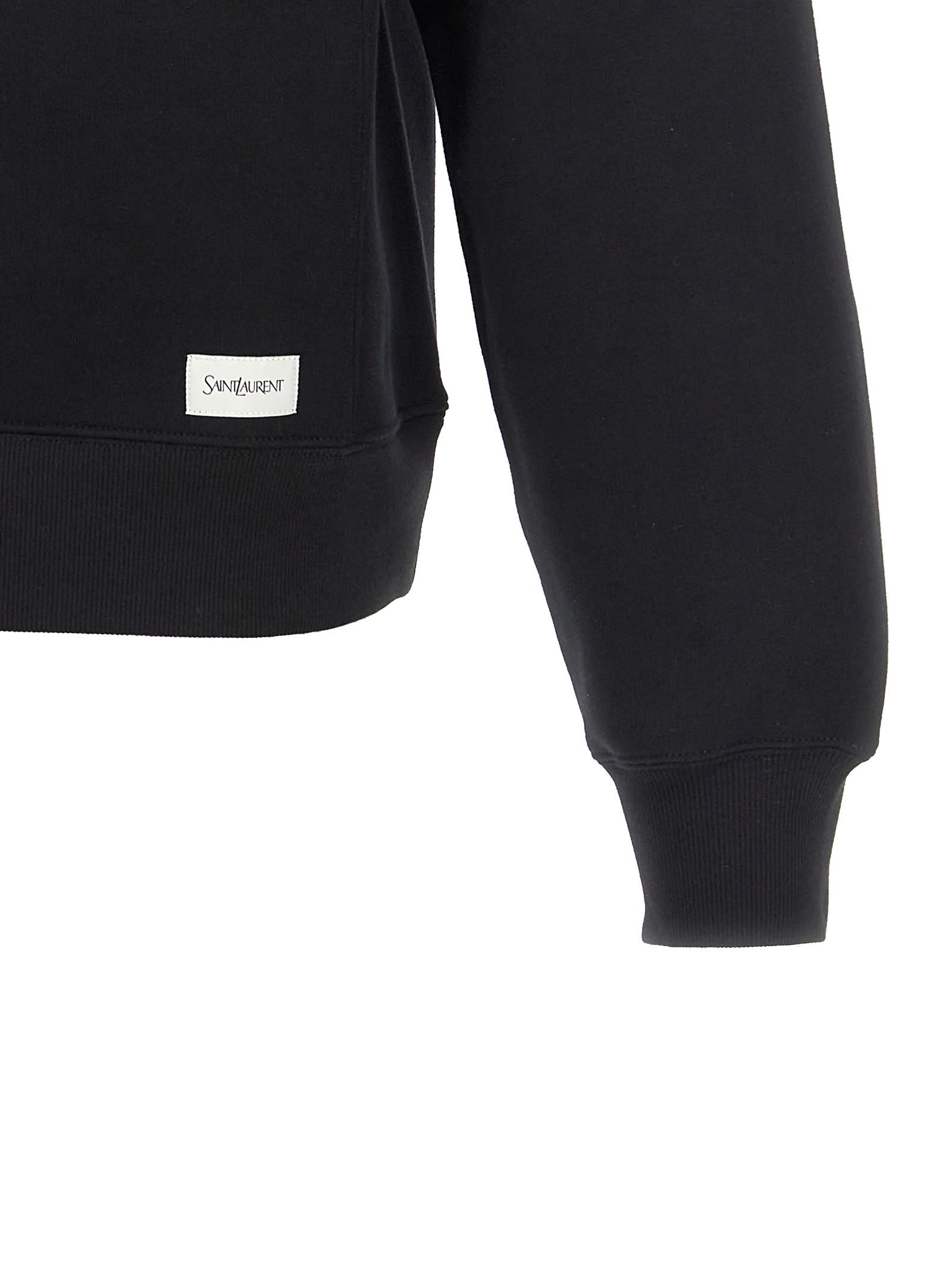 Saint Laurent Cotton Sweatshirt In Black