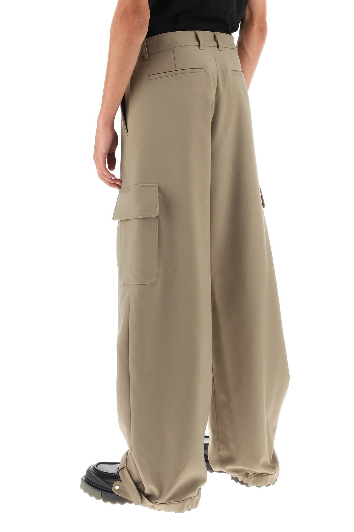 Shop Off-white Baggy Fit Cargo Pants In Beige