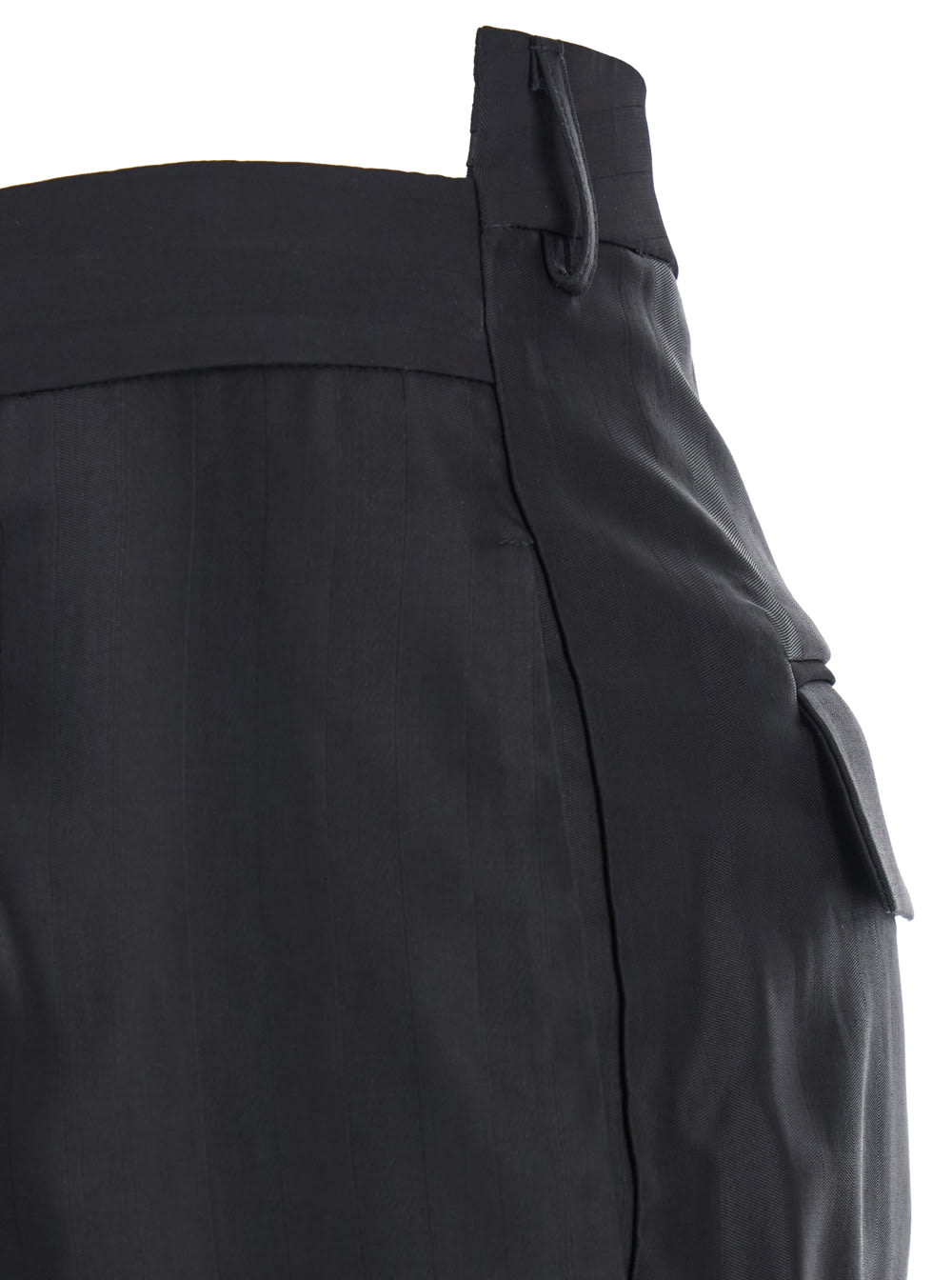 Semicouture Belt-loop Wool Trousers In Black