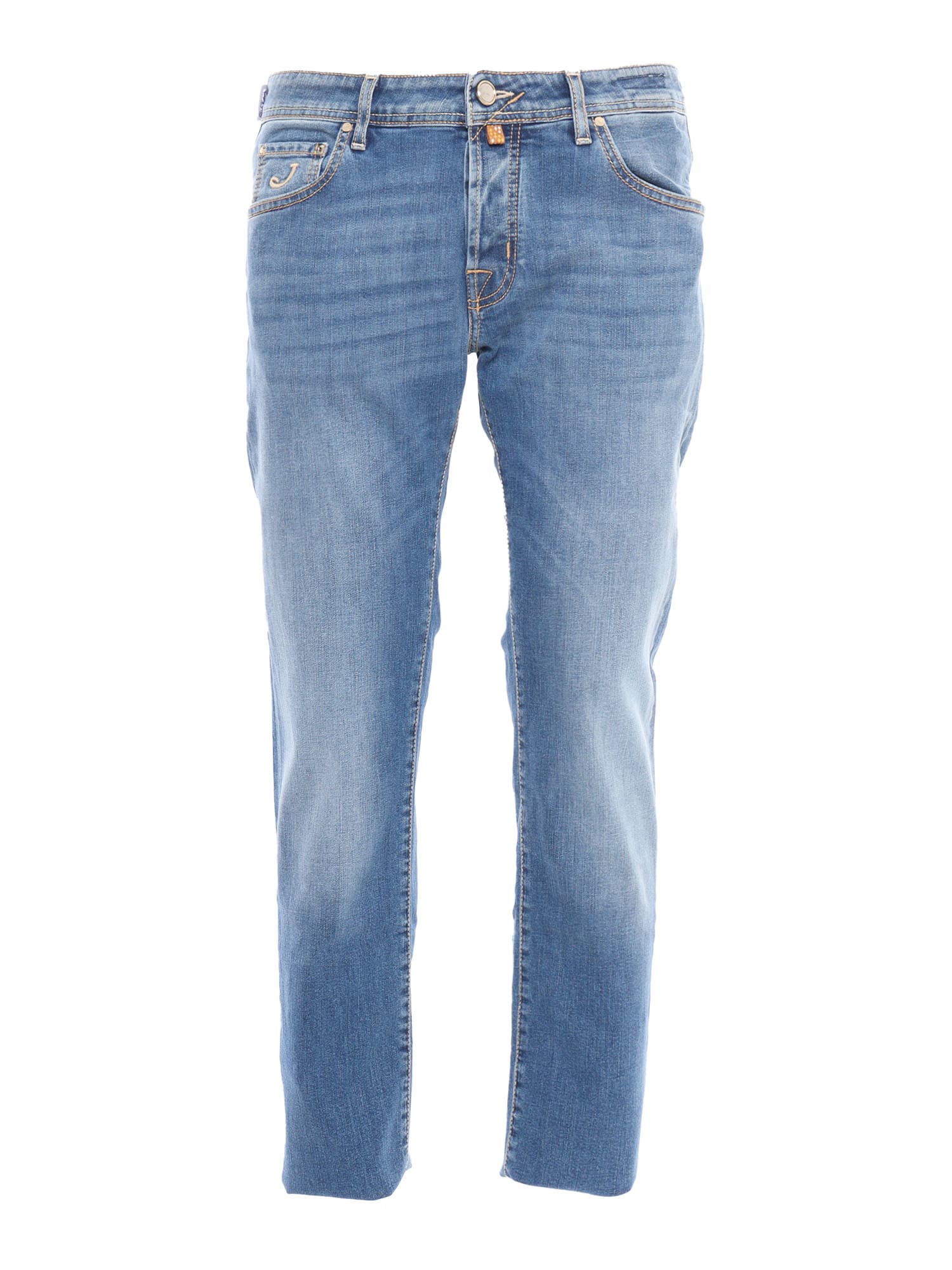 Shop Jacob Cohen 5 Pockets Denim Pants In Multicolor