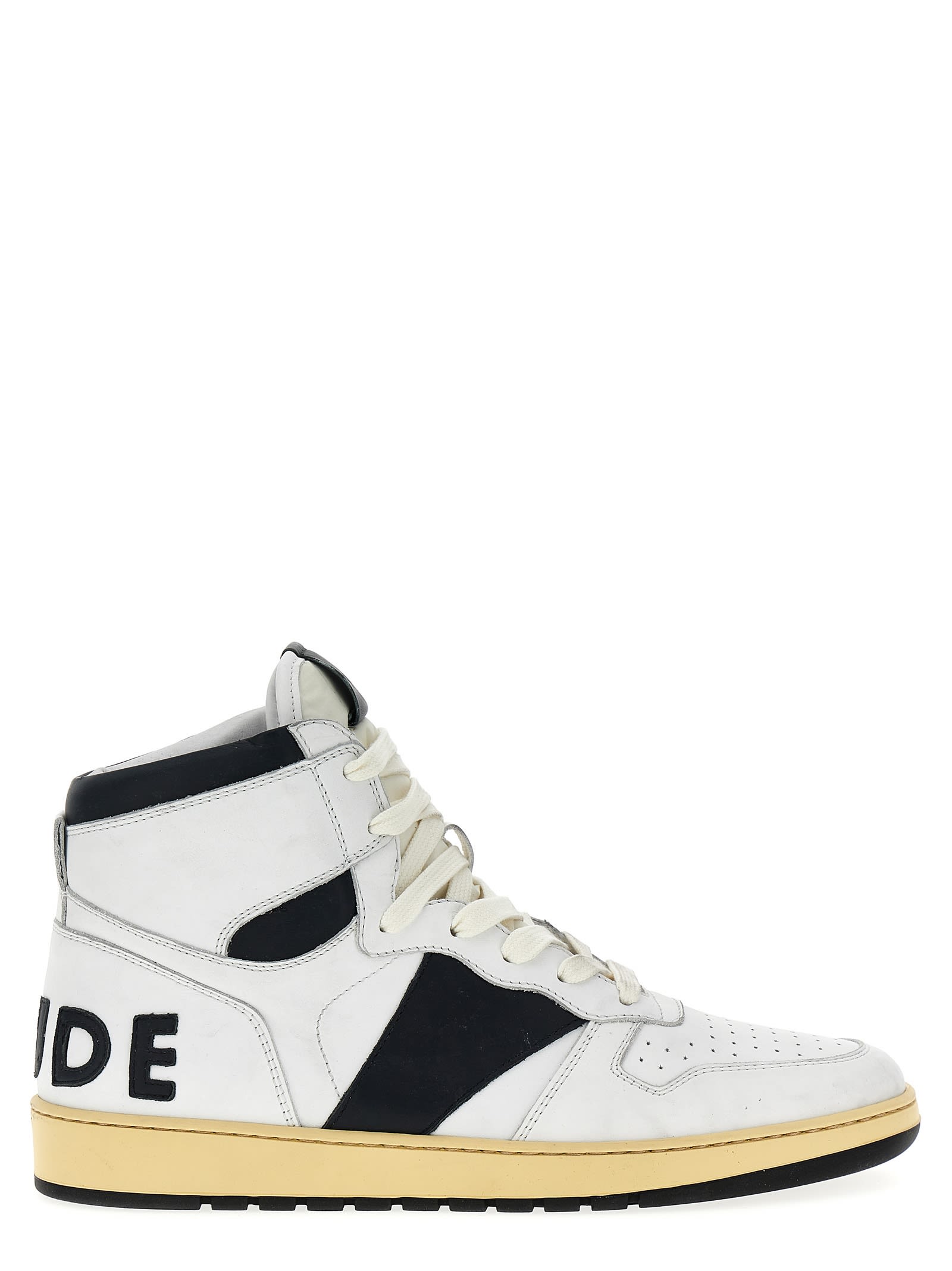 Shop Rhude Rhecess Sneakers In White/black