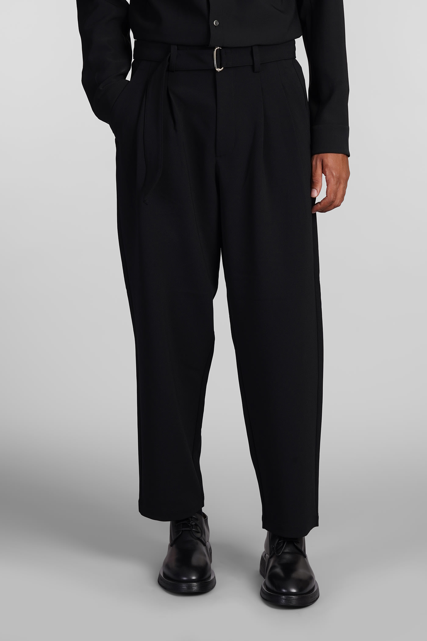 ATTACHMENT PANTS IN BLACK POLYESTER 