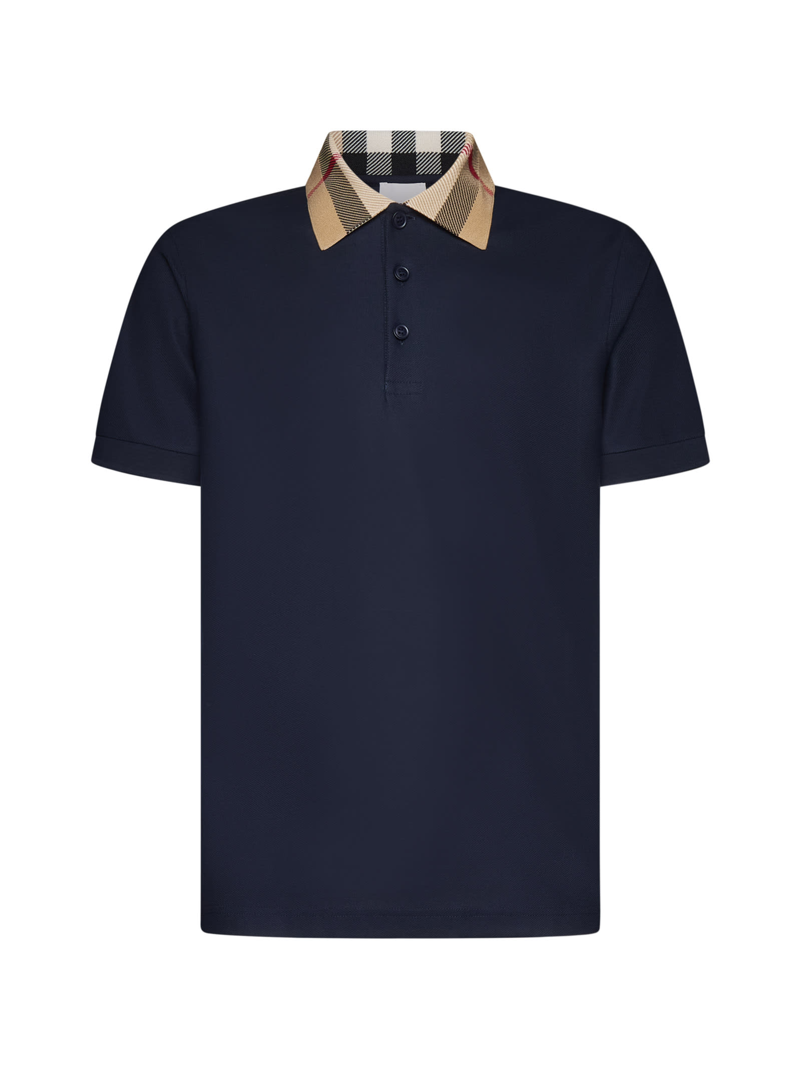 Shop Burberry Polo Shirt In Smoked Navy