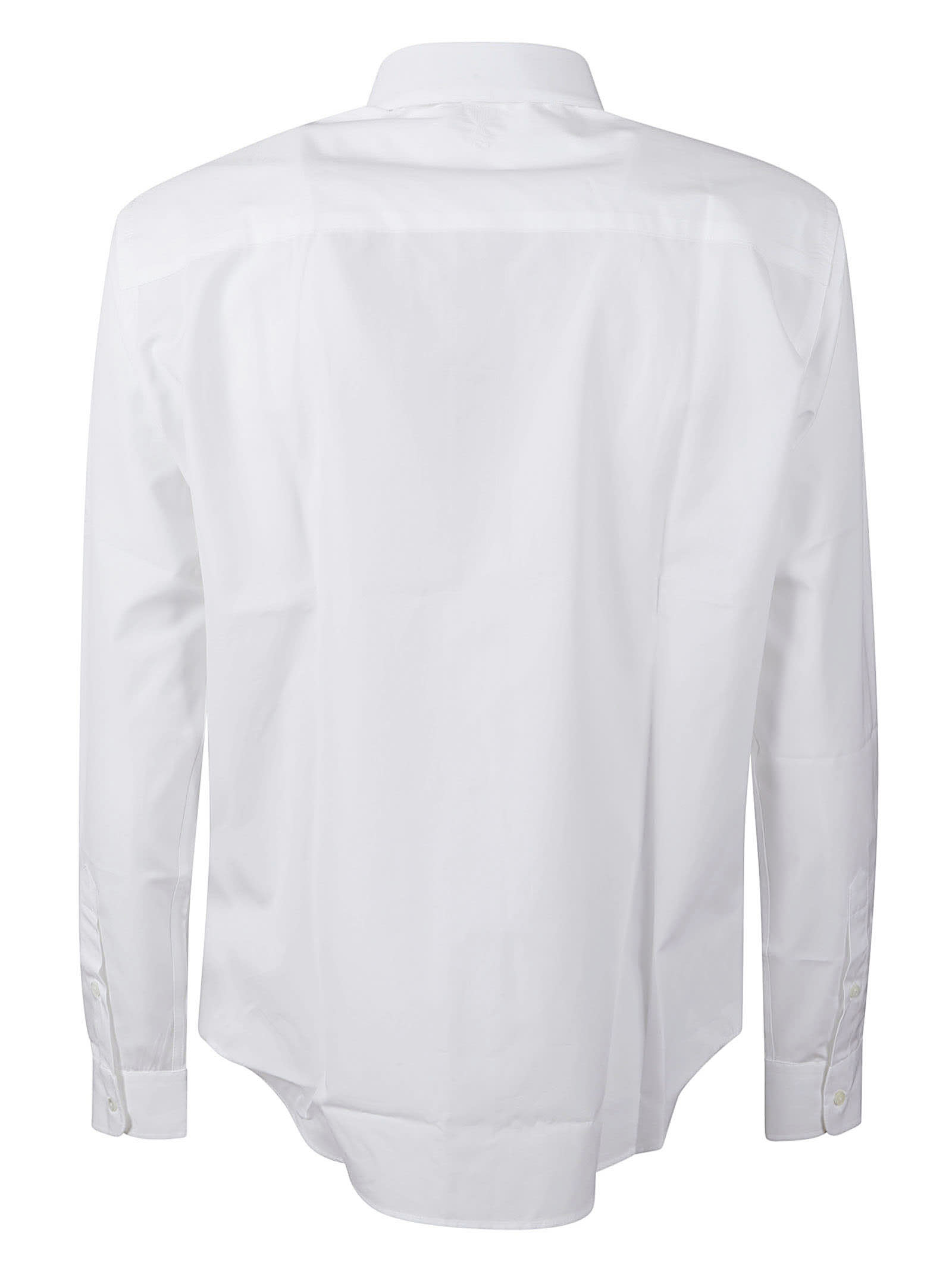 Shop Ami Alexandre Mattiussi Round Hem Plain Shirt In White