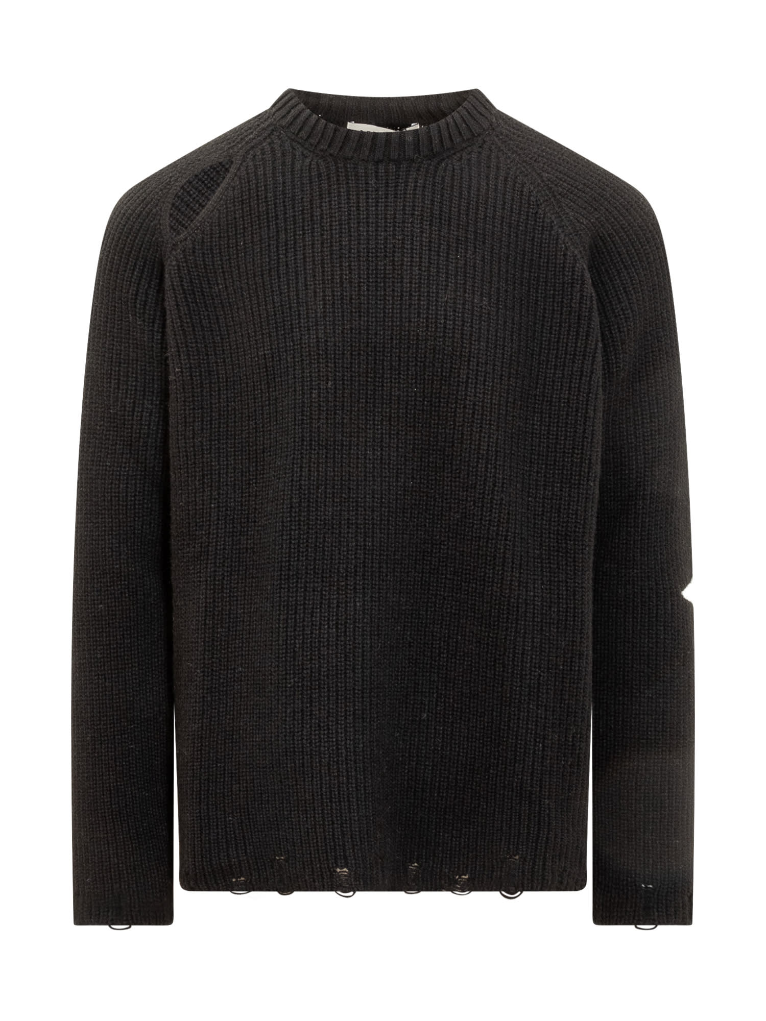 A Paper Kid Crewneck Sweater In Nero/black