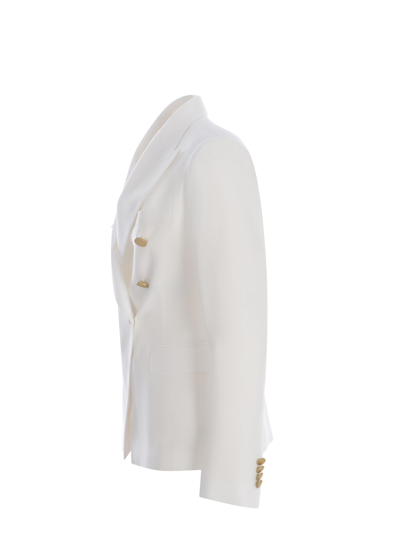 Shop Tagliatore Double-breasted Jacket  J-alycia Made Of Viscose In White