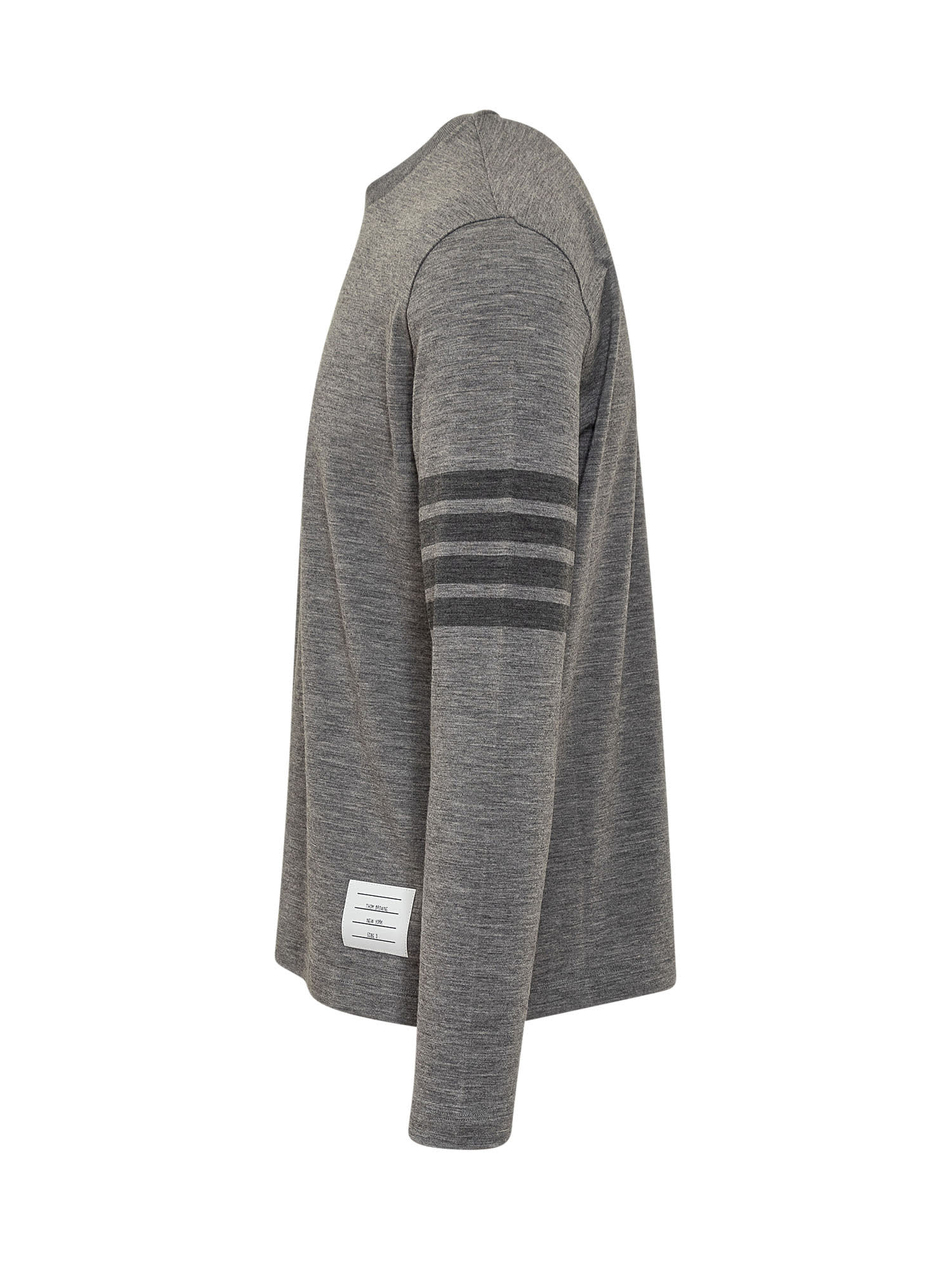 Shop Thom Browne Wool 4-bar T-shirt In Med Grey