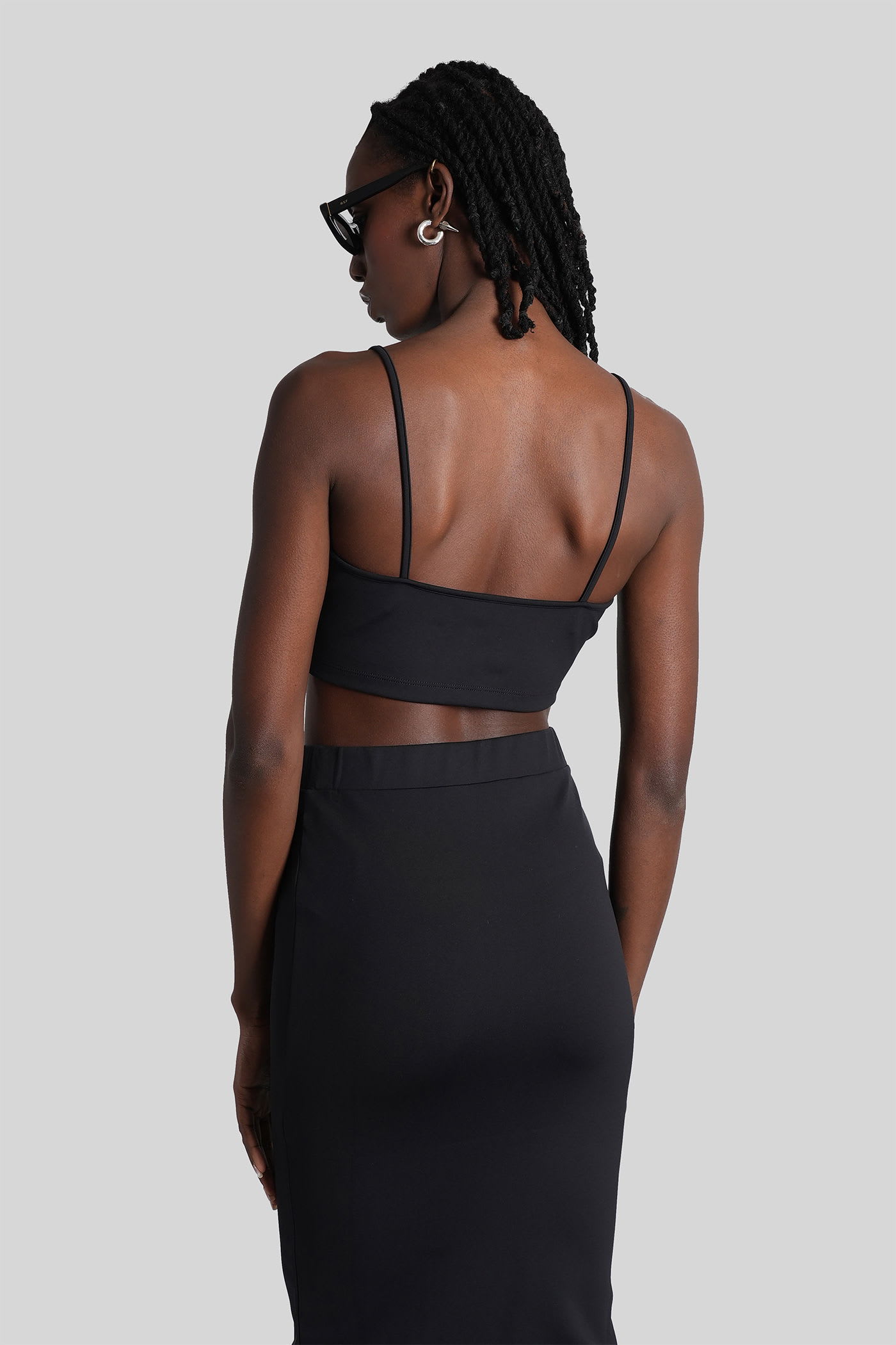 Off-white Sleek Spaghetti Strap Top In Black