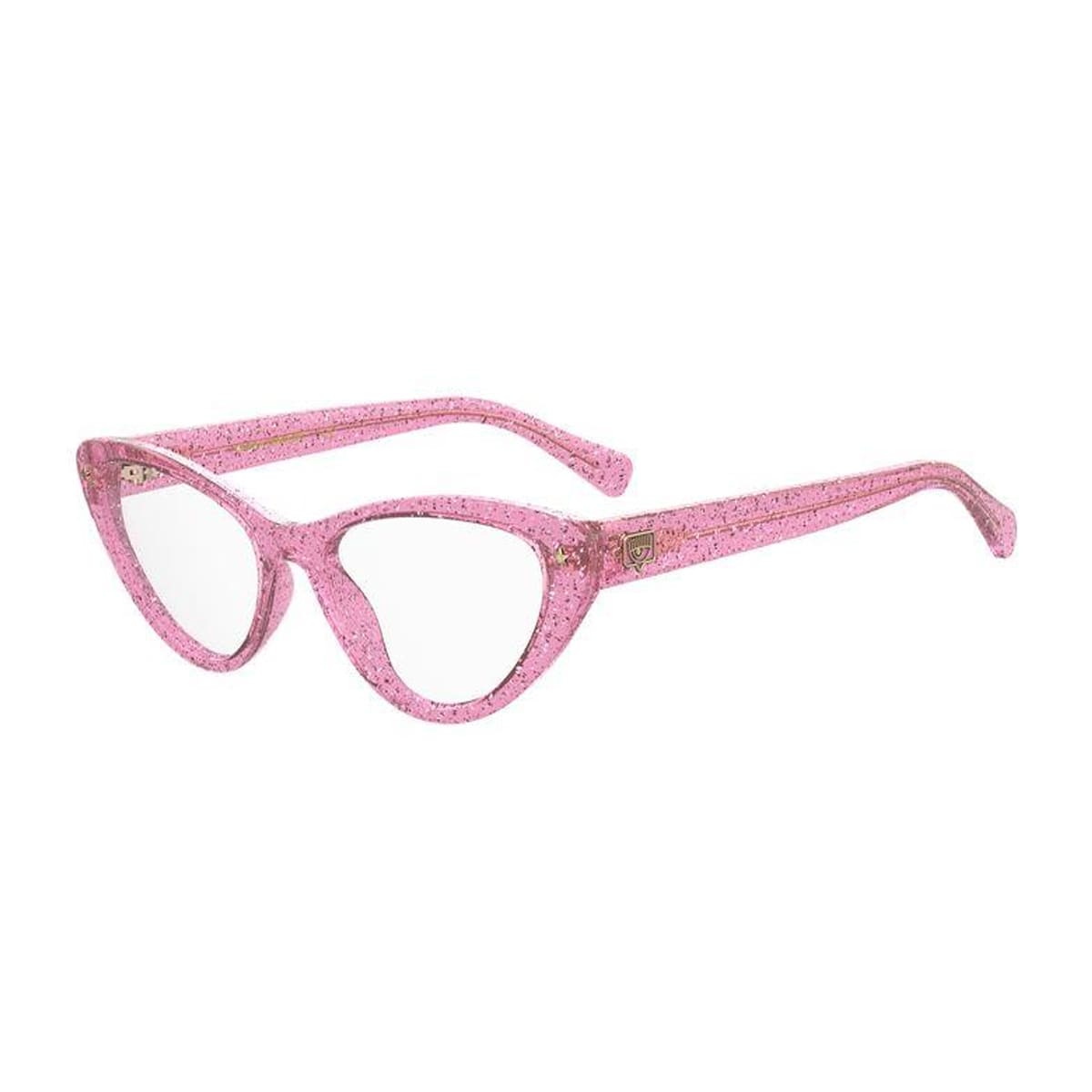 Shop Chiara Ferragni Cf 7012 Pink Glitter Glasses In Rosa