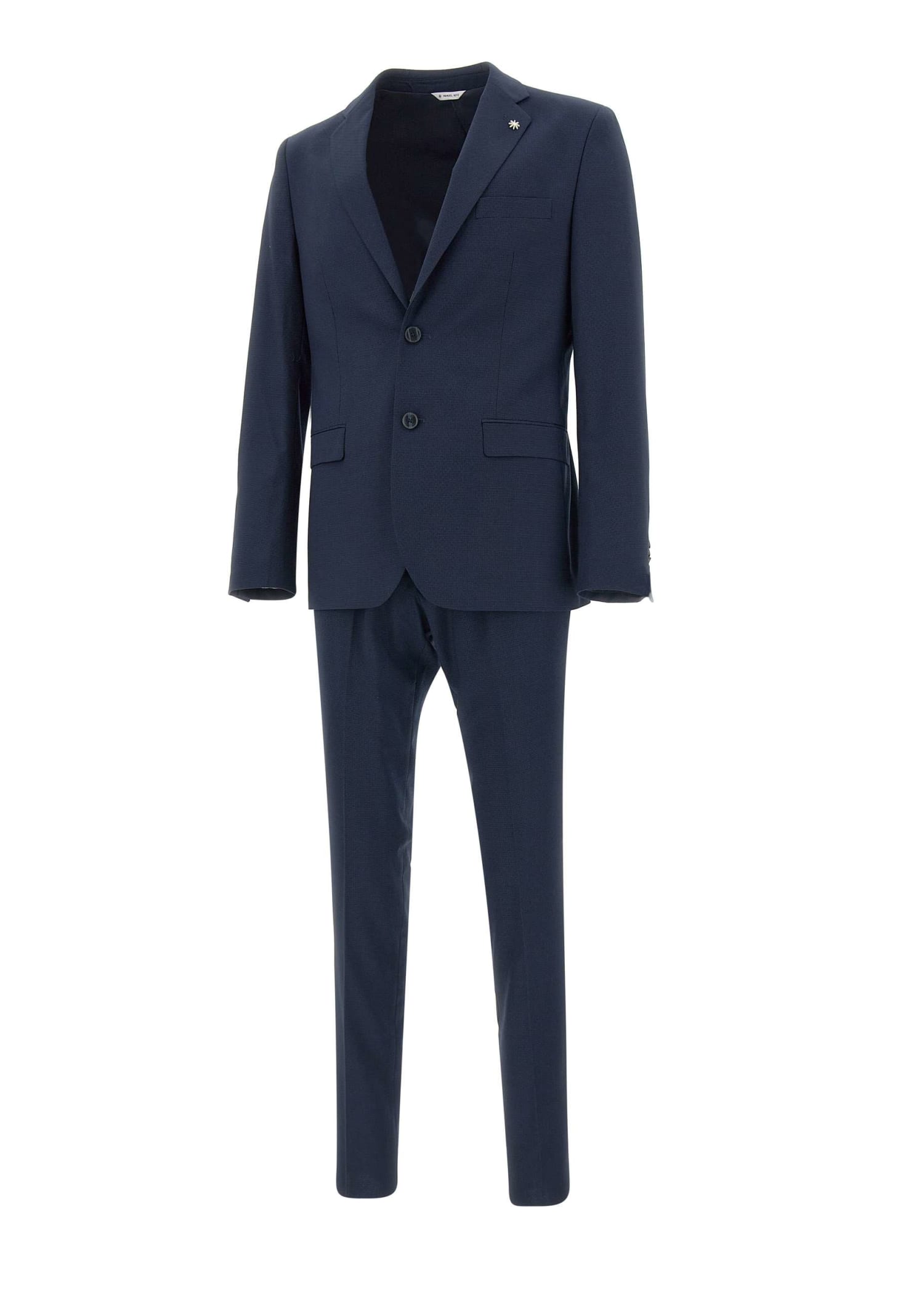 Shop Manuel Ritz Two-piece Suit Viscose In Blue