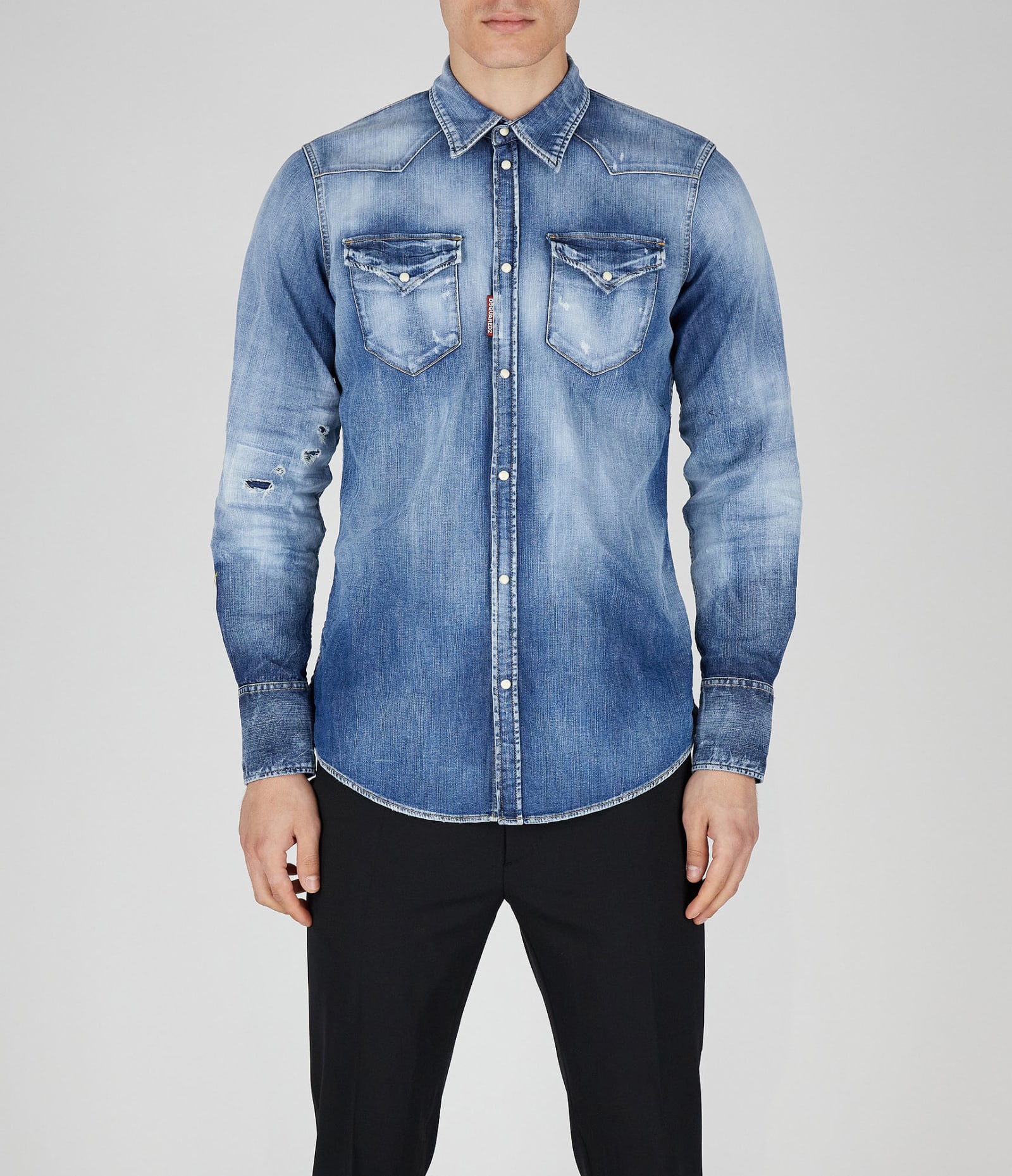 Shop Dsquared2 Shirts In Blue Navy