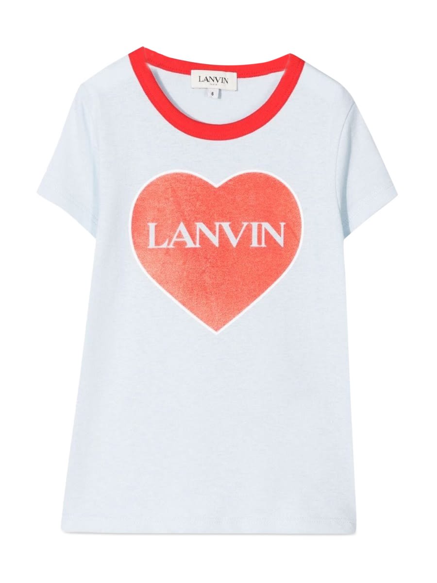Lanvin T-shirt Con Cuore In Blue
