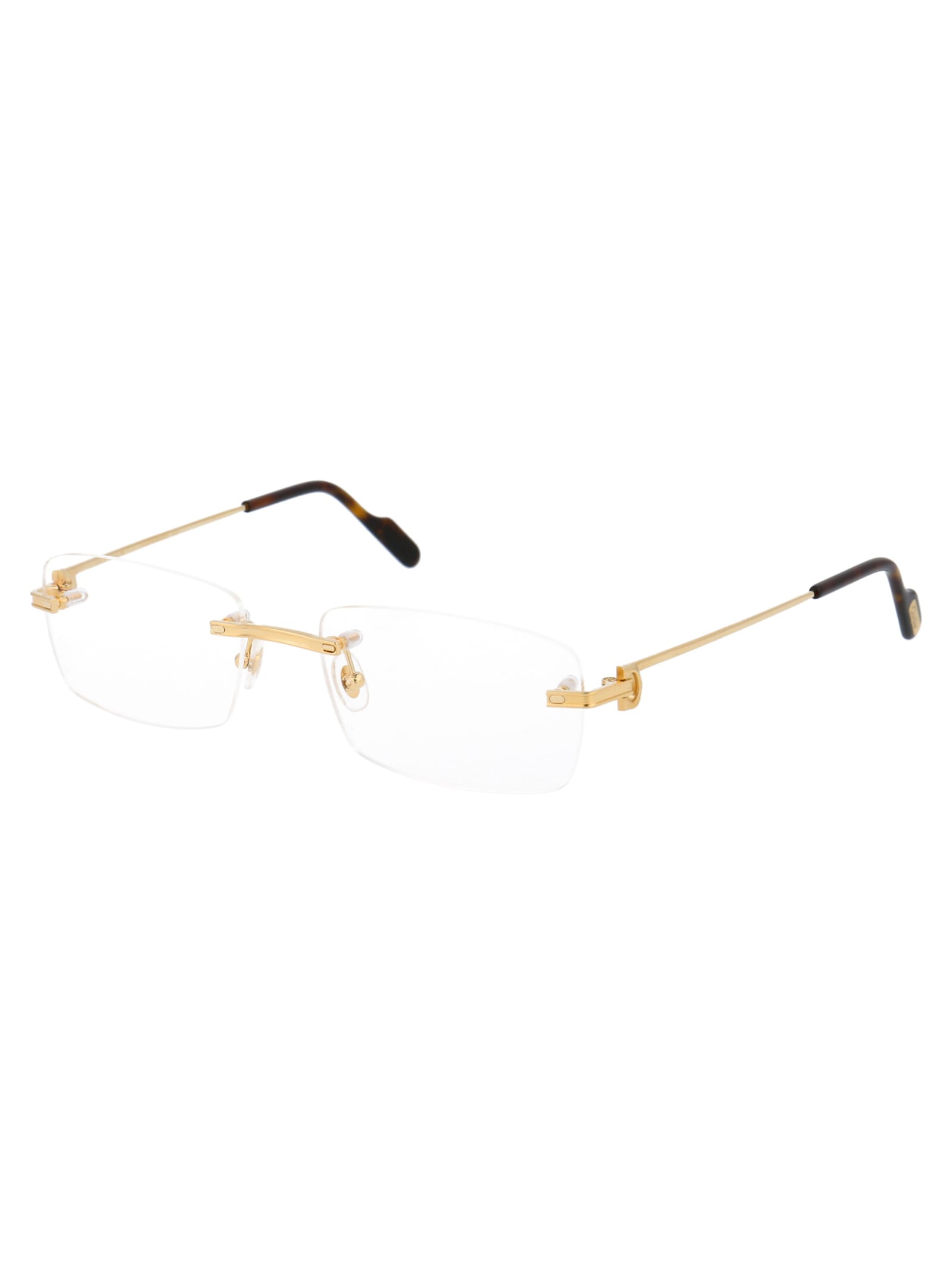 Shop Cartier Ct0259o Glasses In 002 Gold Gold Transparent