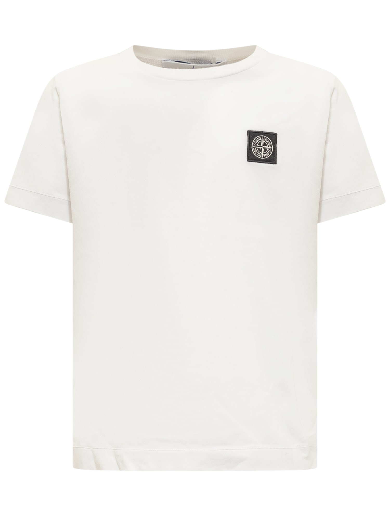 Shop Stone Island Junior T-shirt With Logo In Ivory