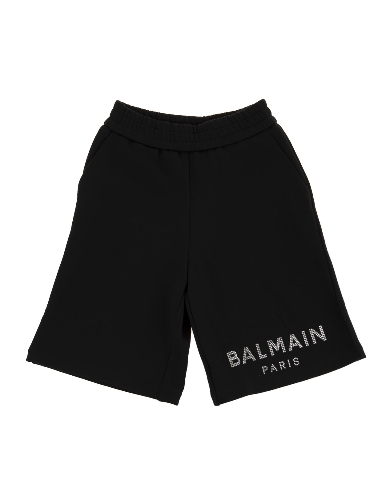 Balmain Rhinestone-logo Track Shorts