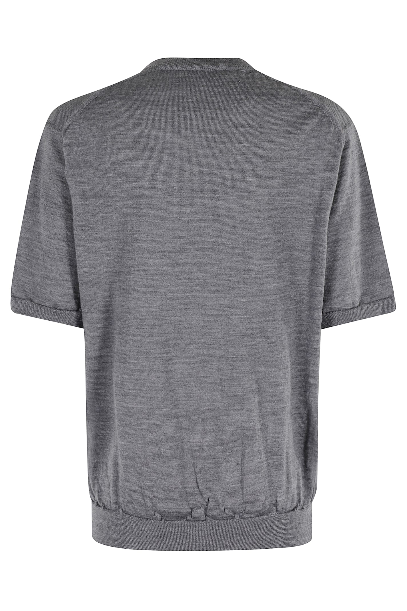 Comme Des Garçons Play Round Neck Red Emblem In Gray