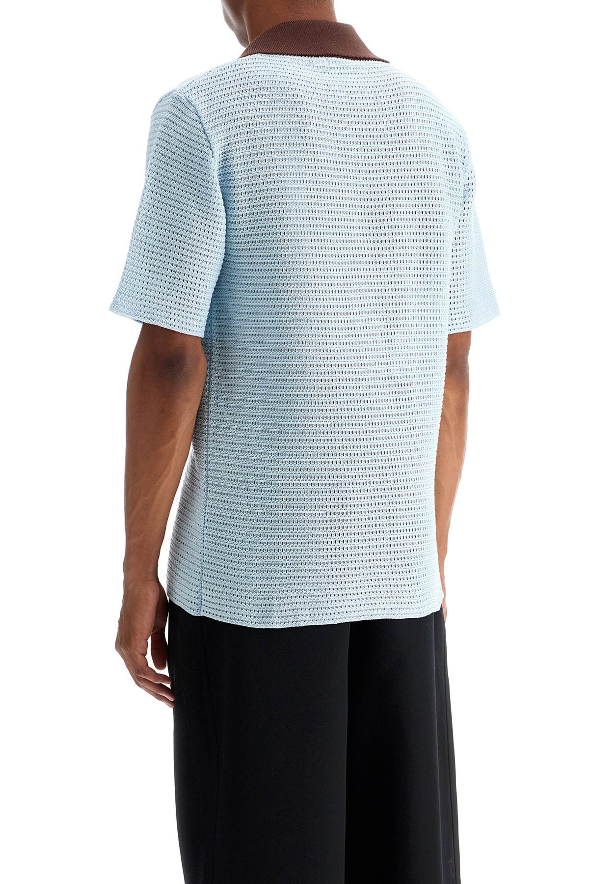 Jil Sander Textured Deep V-neck T-shirt In Blue
