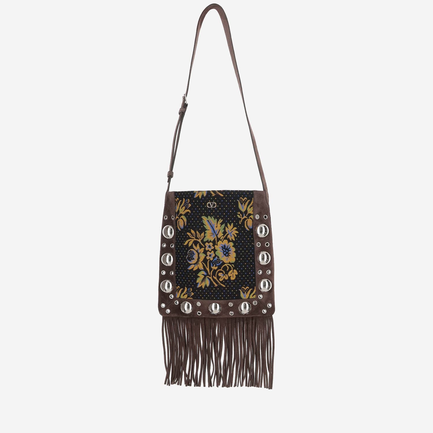 Nellcôte Jacquard Fabric Fringed Shoulder Bag