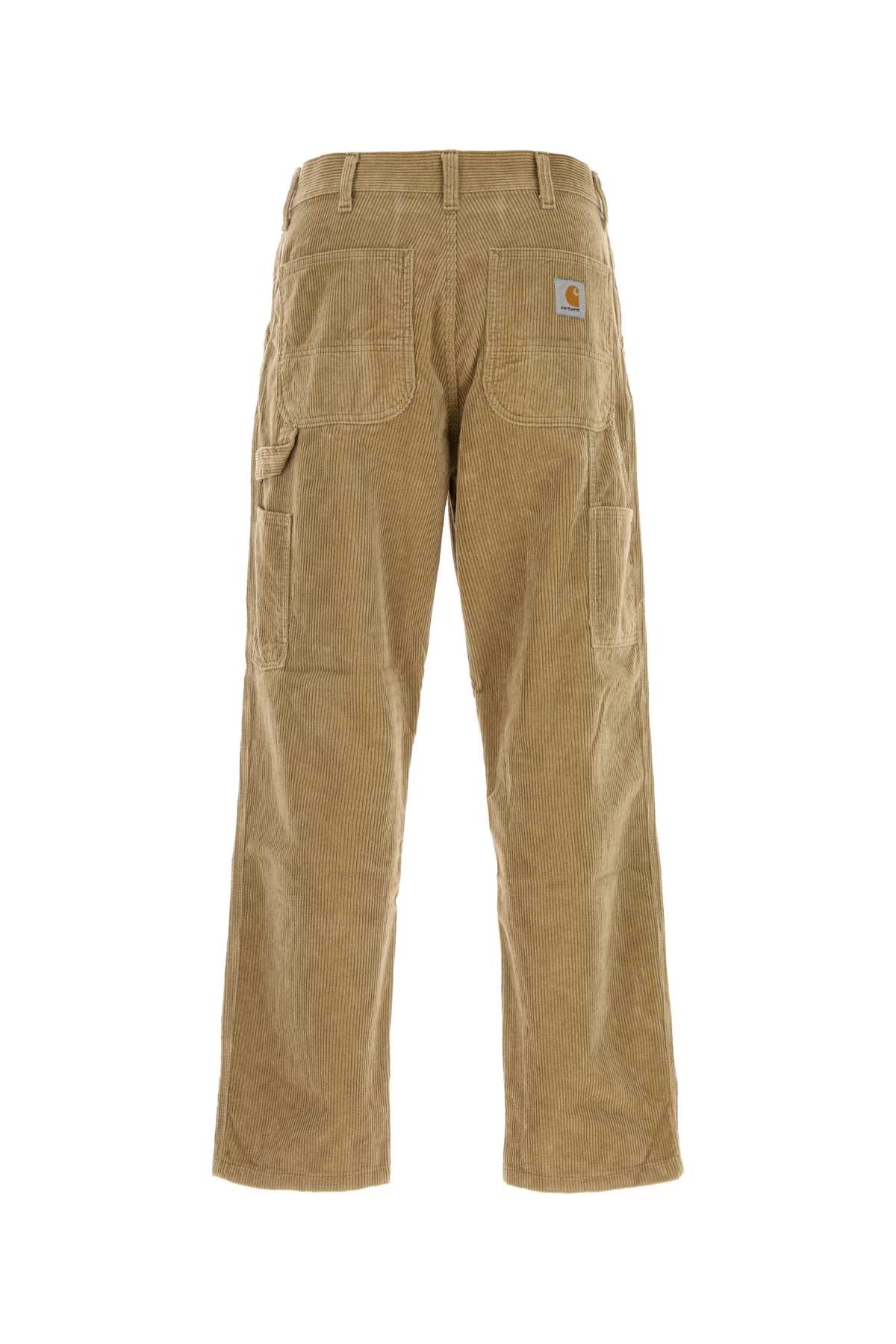 Carhartt Beige Corduroy Single Knee Pant In Brown