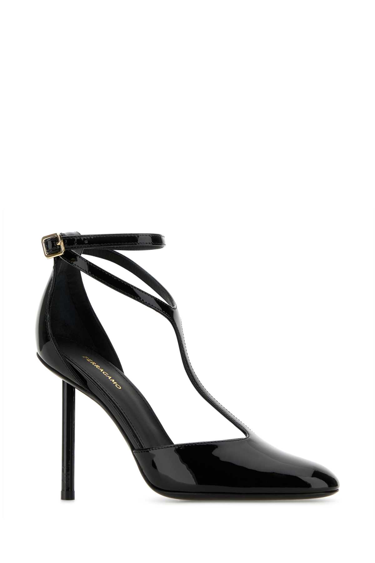 Shop Ferragamo Black Leather Lysandra Pumps In Nero