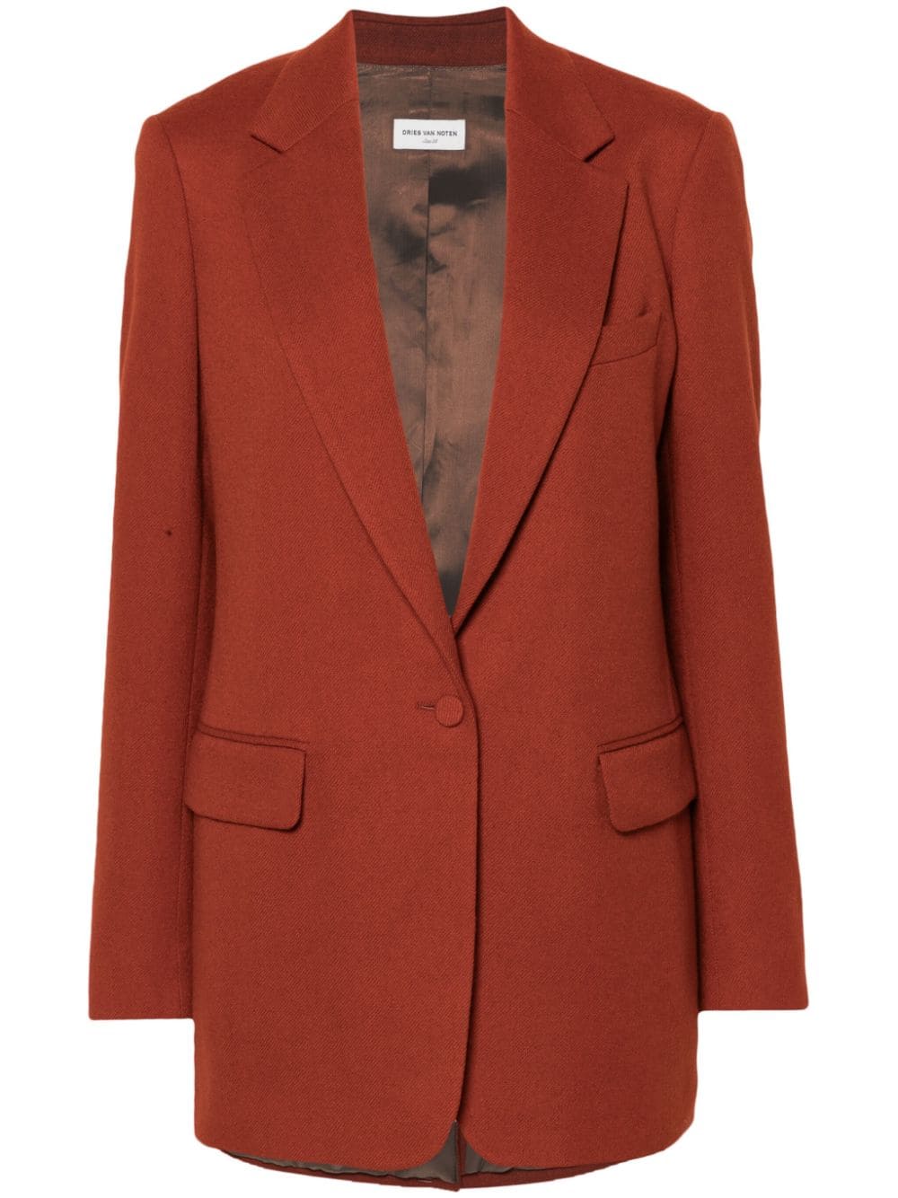 Shop Dries Van Noten Giacca Lunga In Rust