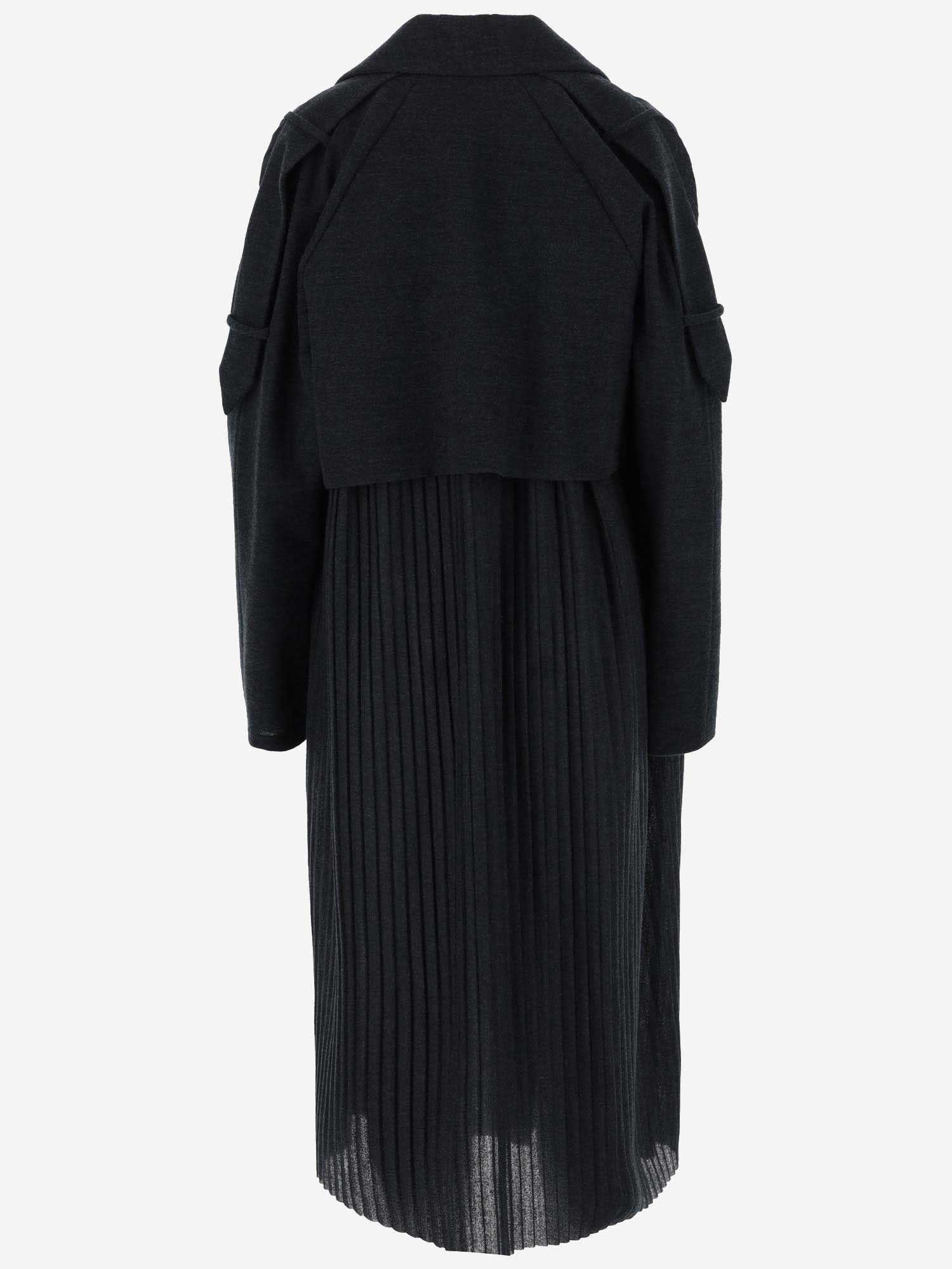 Shop Giorgio Armani Wool Blend Long Coat In Black