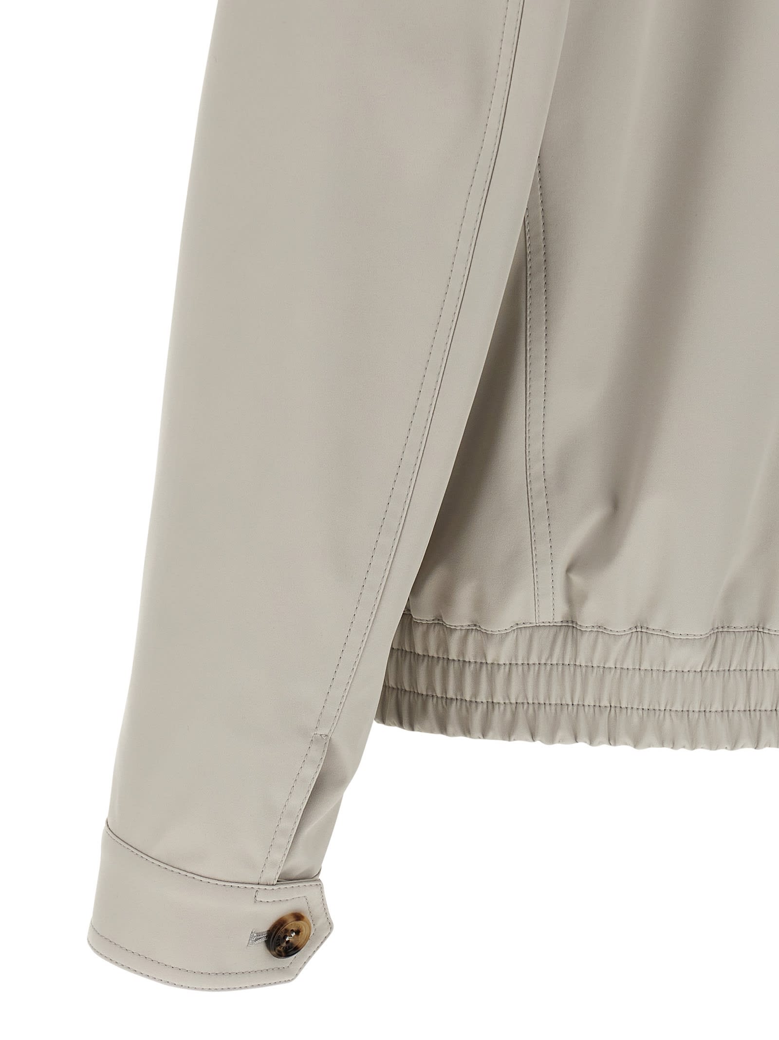 Brunello Cucinelli Men Nylon Bomber Jacket In Gray