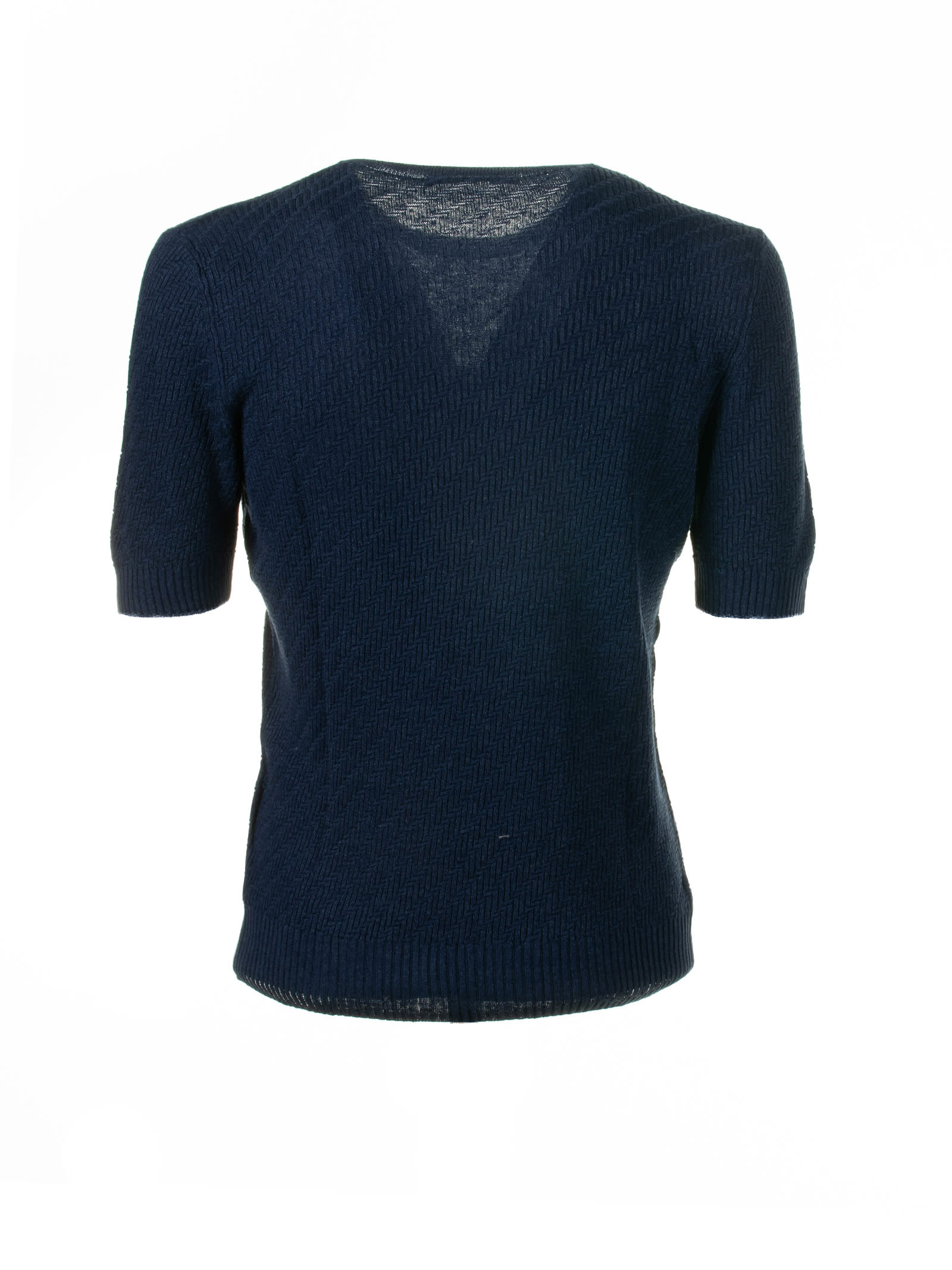 Shop Tagliatore Blue Knitted T-shirt