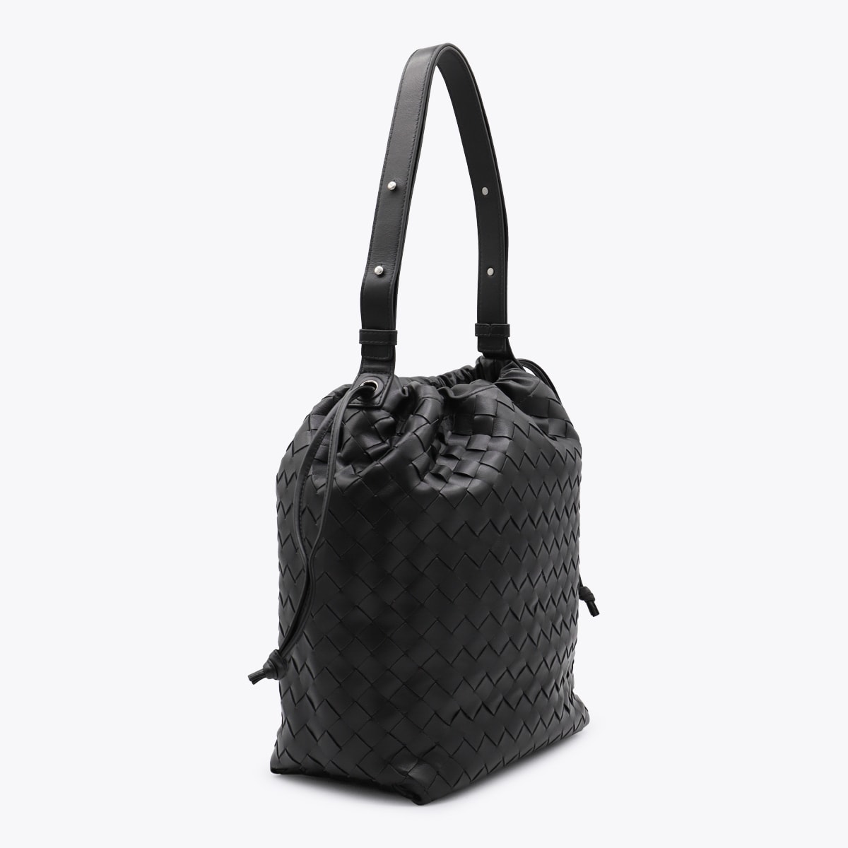 Bottega Veneta Men Bucket Intrecciato Biblioteca Leather Shoulder Bag In Multi