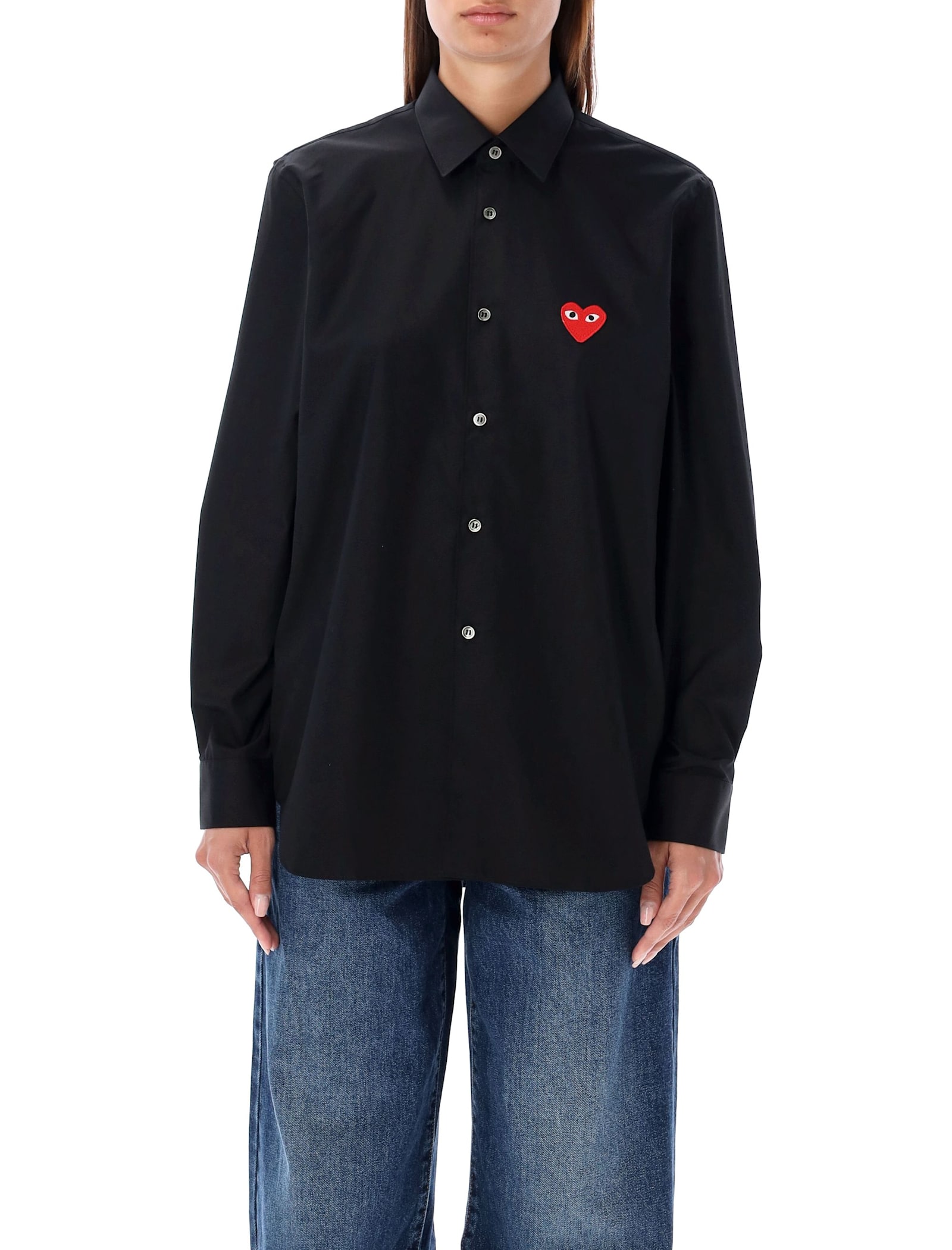 Comme des Garçons Play Red Heart Patch Shirt