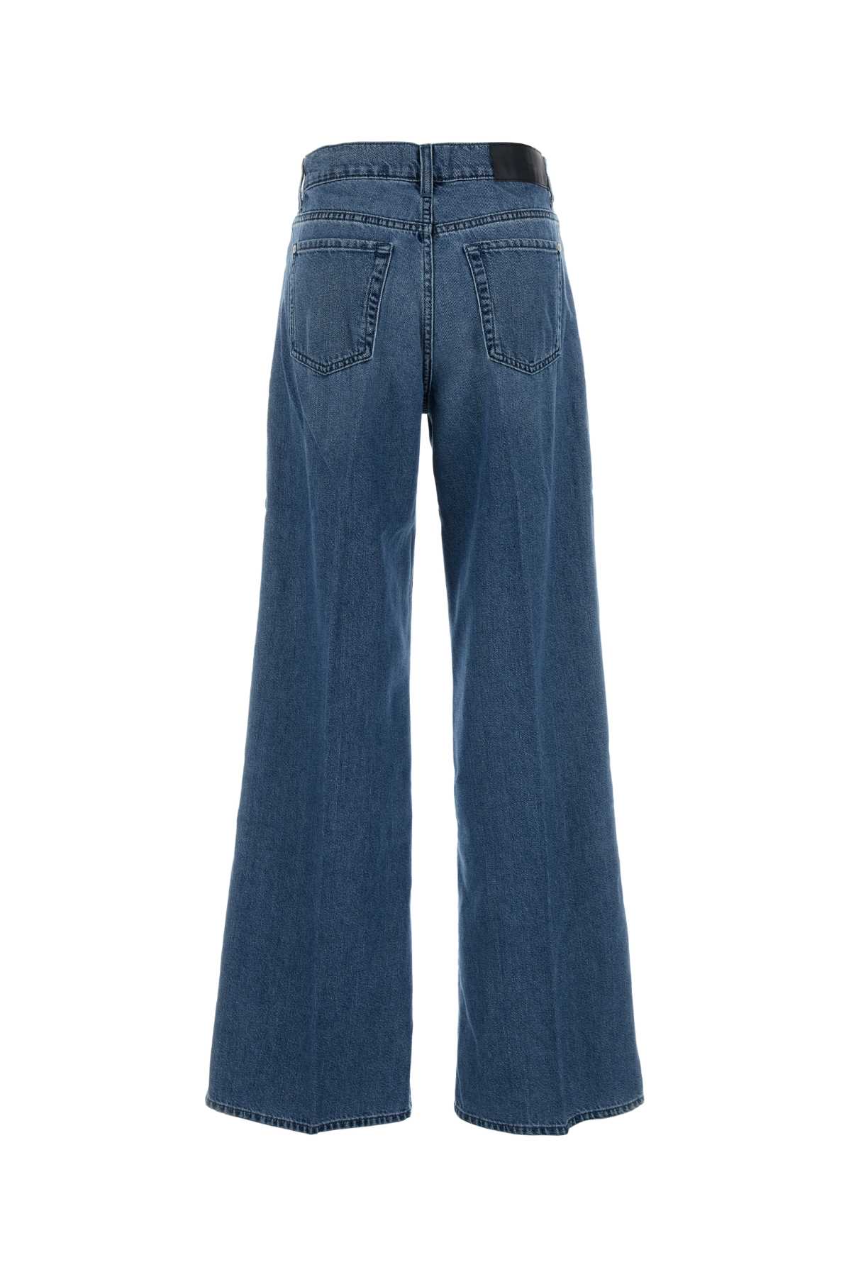 7 For All Mankind Wide-leg Jeans Featuring Belt Loops In Blue