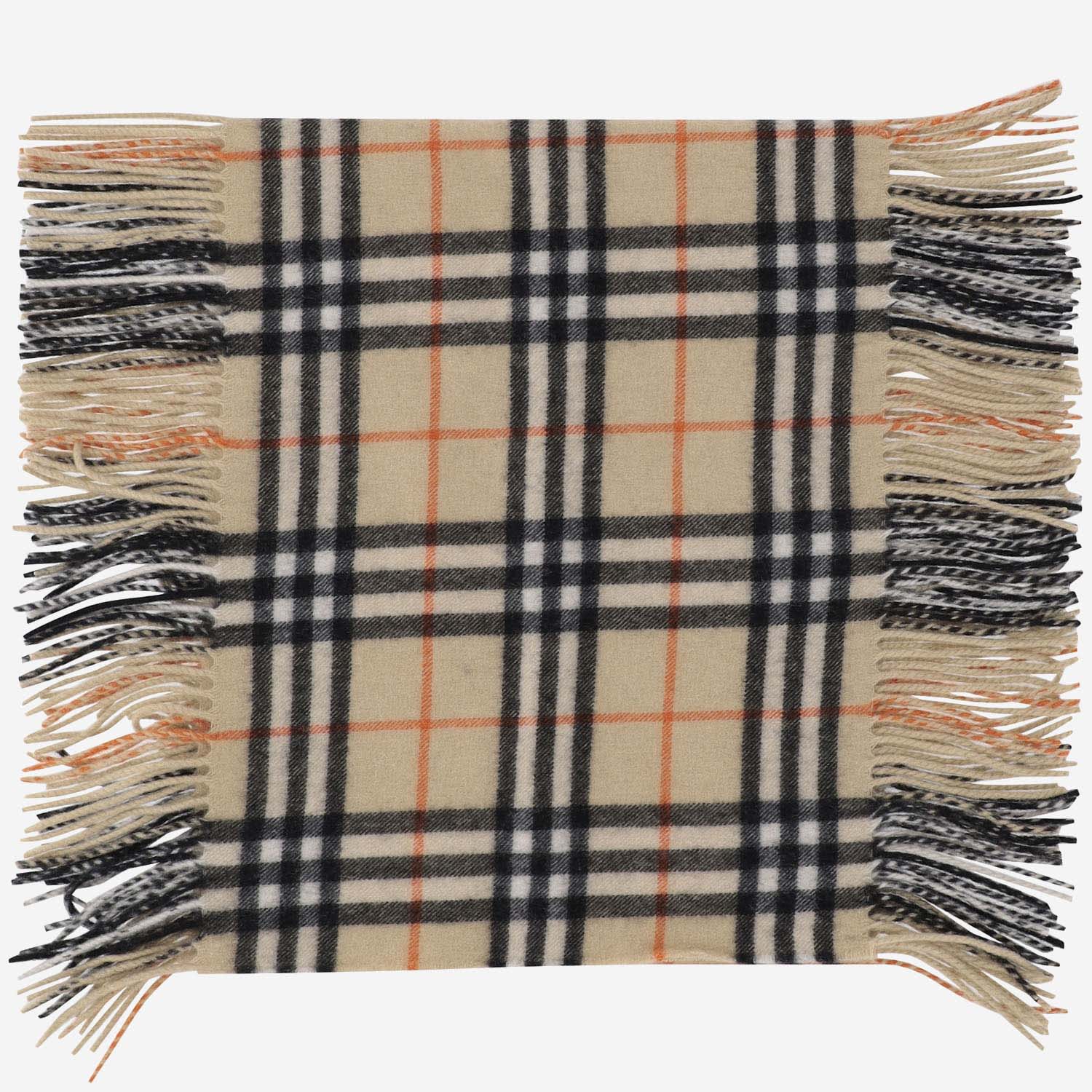 Shop Burberry Cashmere Check Scarf In Beige