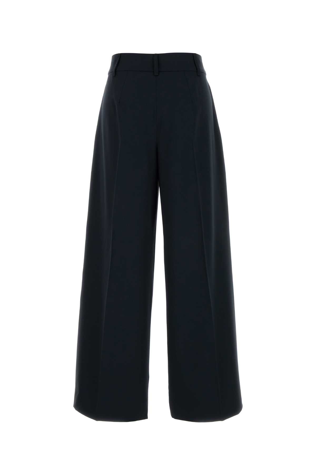 Shop 's Max Mara Midnight Wool Nichols Palazzo Pant In Blu Marino