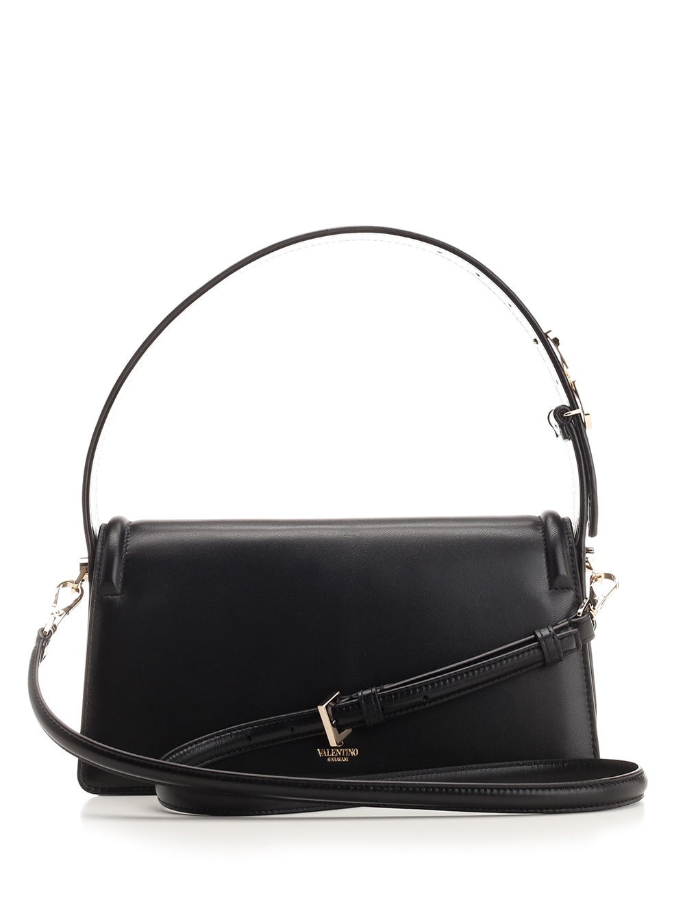 Shop Valentino Sculpture Shoulder Bag In Black