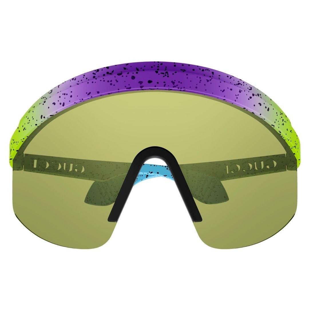 Shop Gucci Shield Frame Sunglasses In 001 Green Green Green