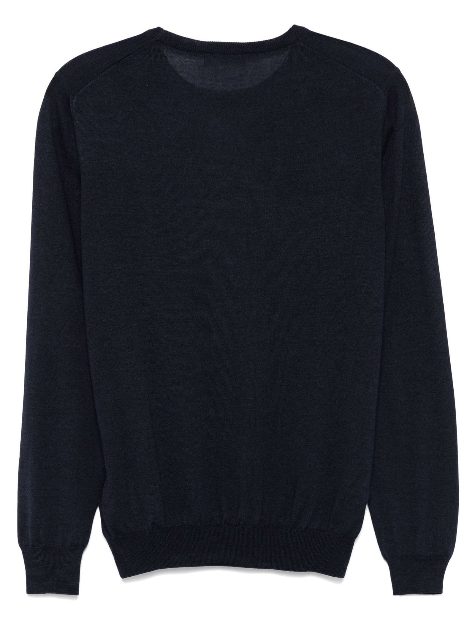 Shop Fay Blue Virgin Wool-silk Blend Sweater